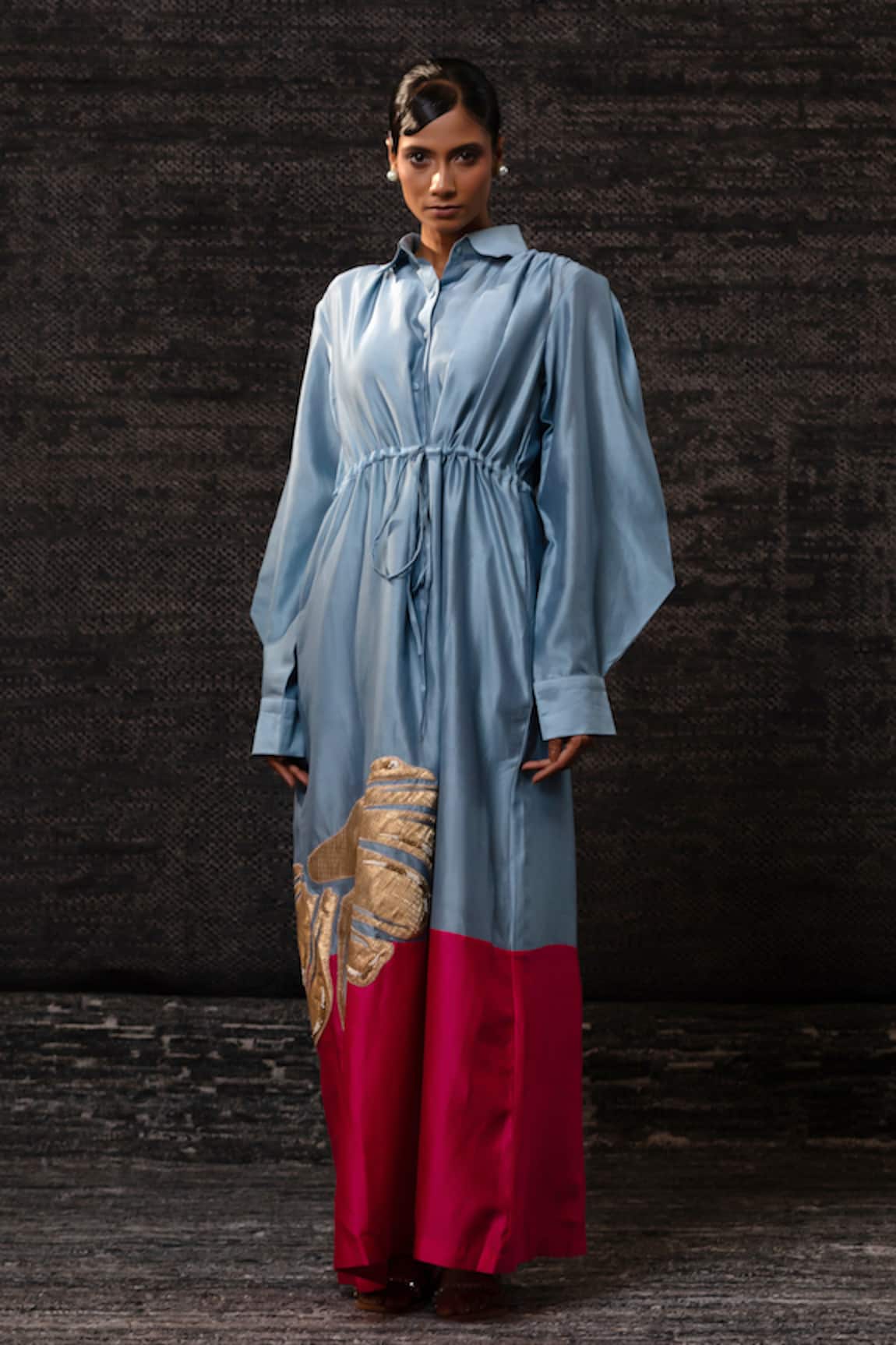 Eeda Floral Pattern Shirt Dress