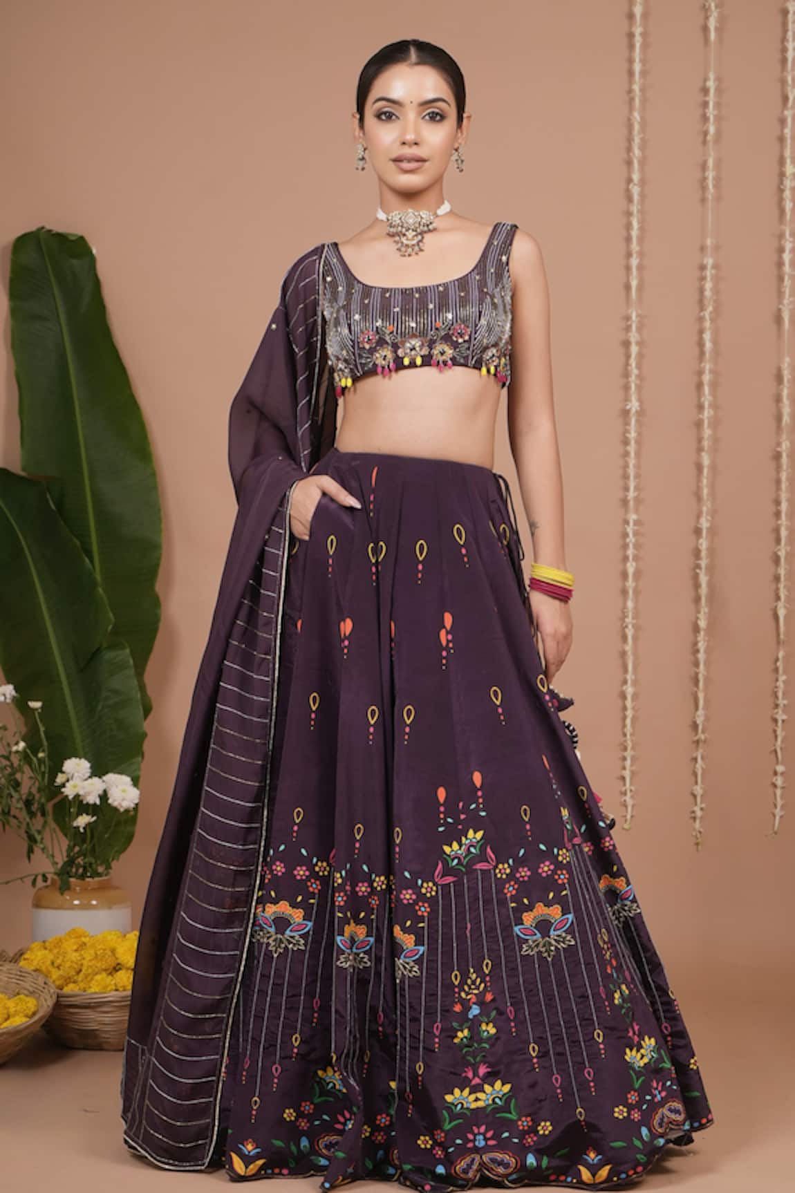 Ahi Clothing Floral Pattern Lehenga Set 
