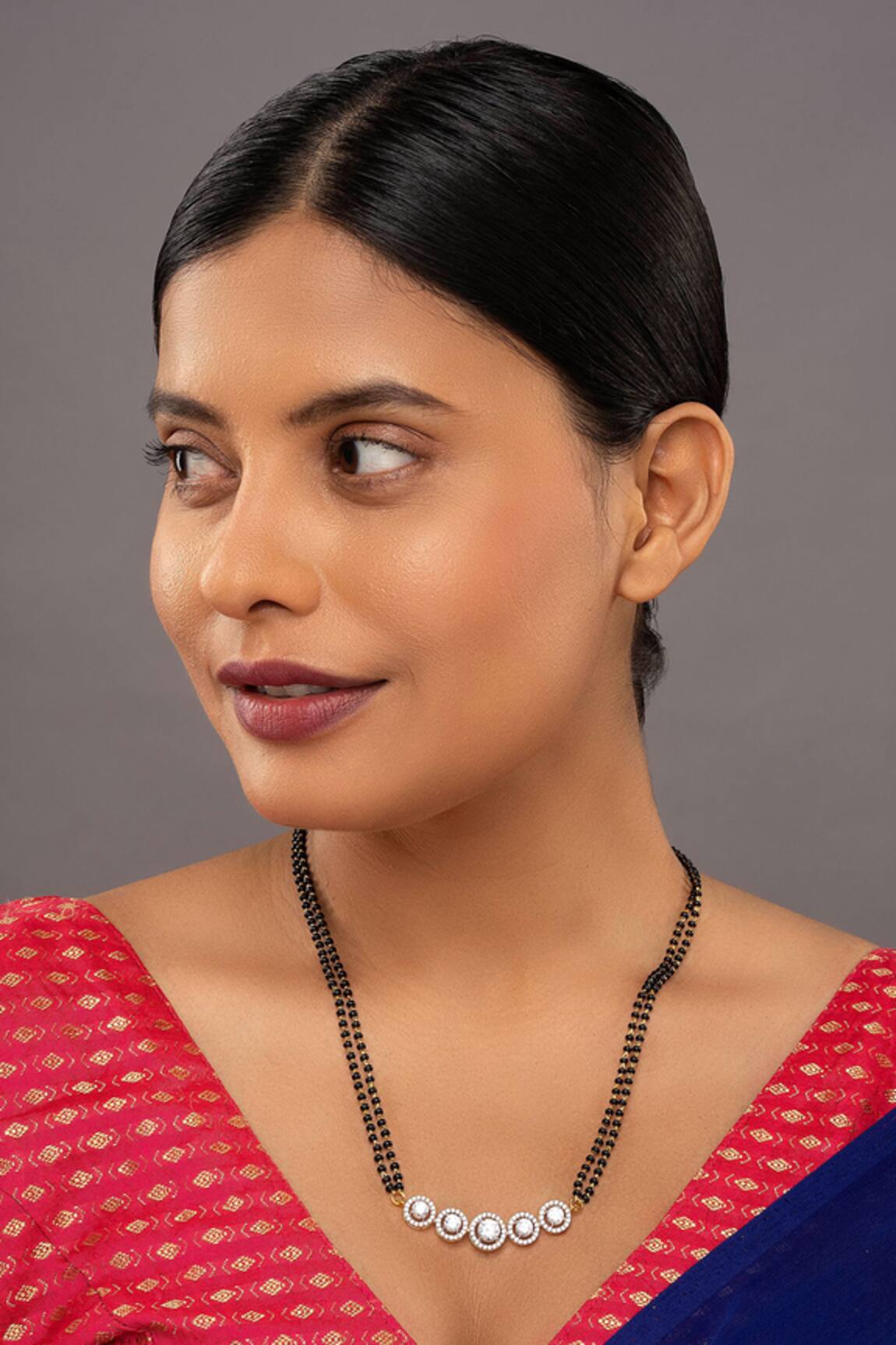 Sica Jewellery 925 Silver Halo Solitaire Mangalsutra 
