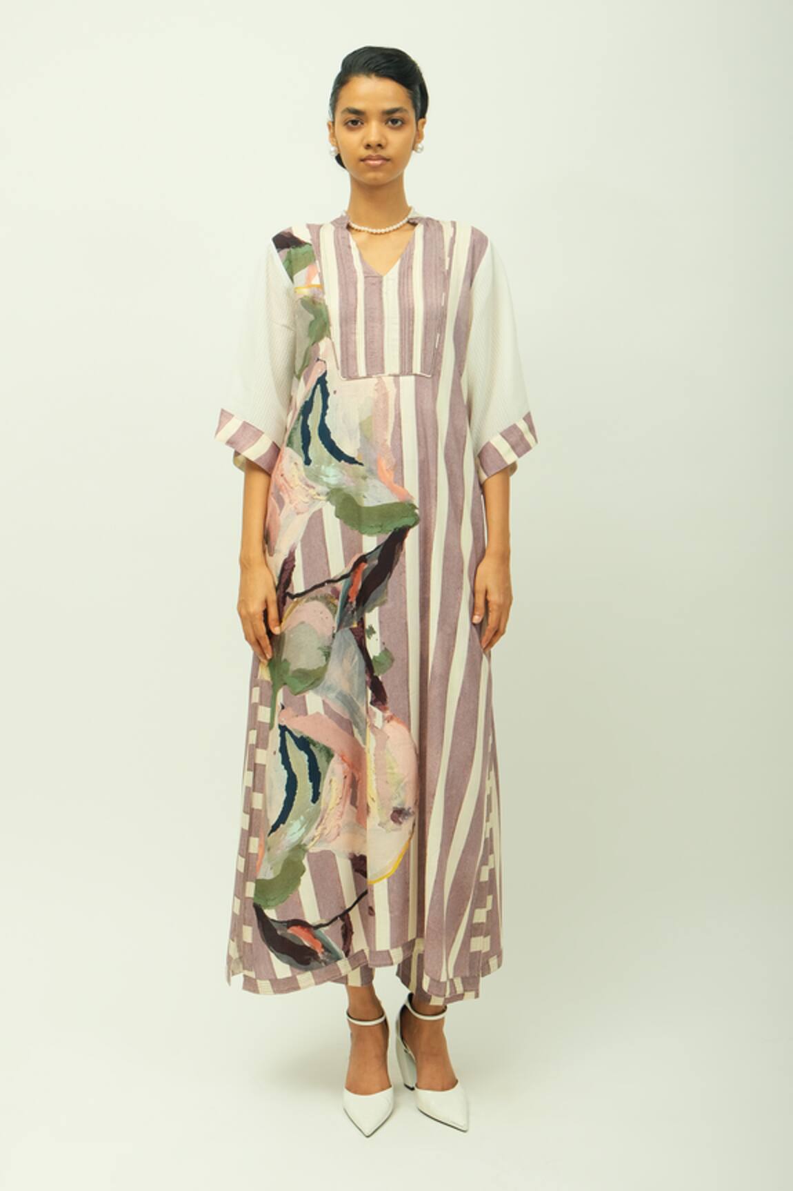 OFRIDA Melora Striped Kurta & Pant Set 