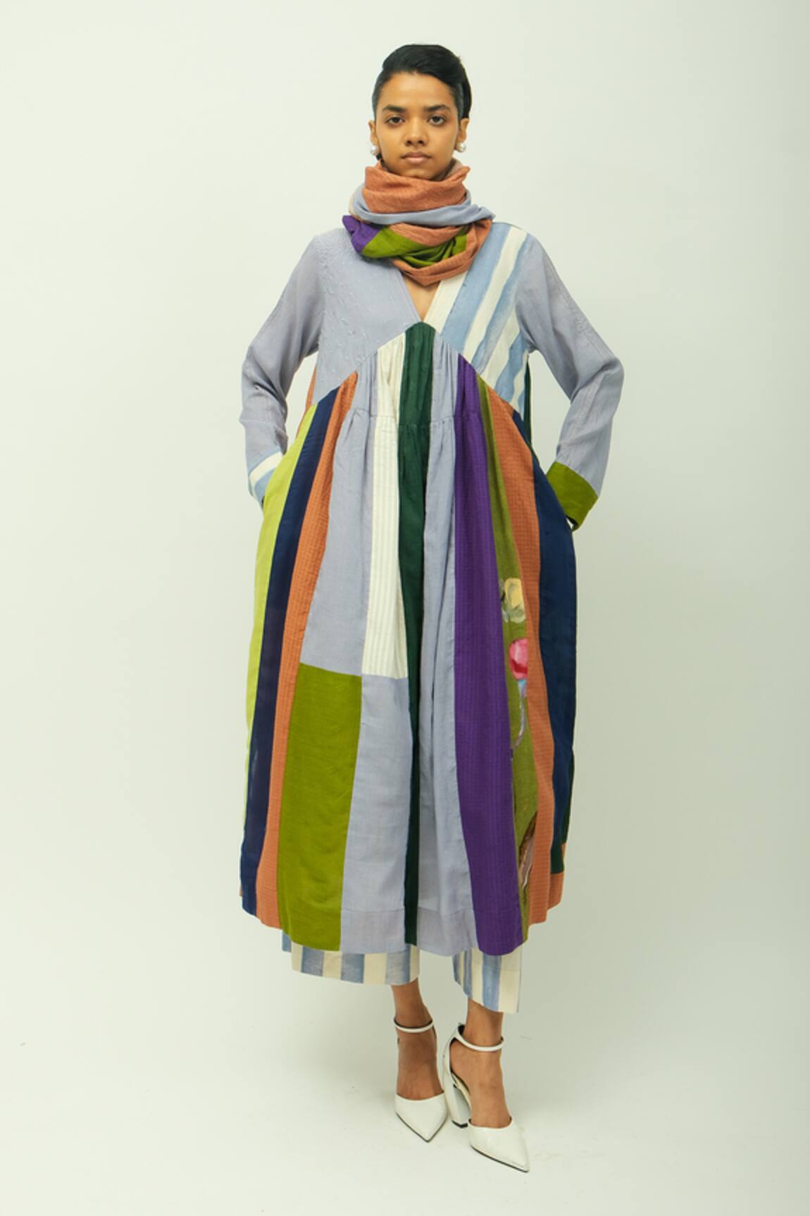 OFRIDA Papillon Hand Painted Print Dress 