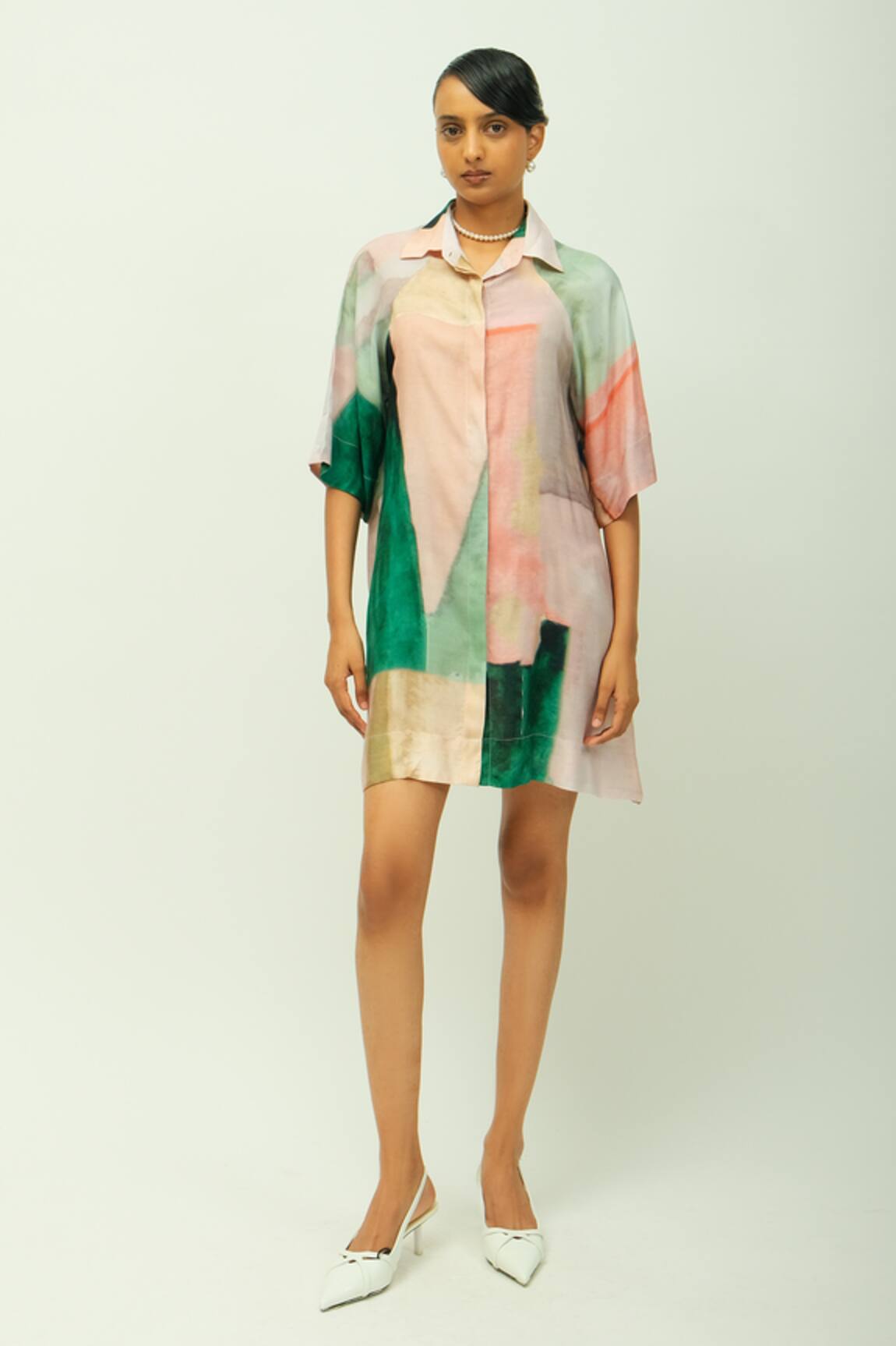 OFRIDA Twilight Brushstrokes Pattern Dress 