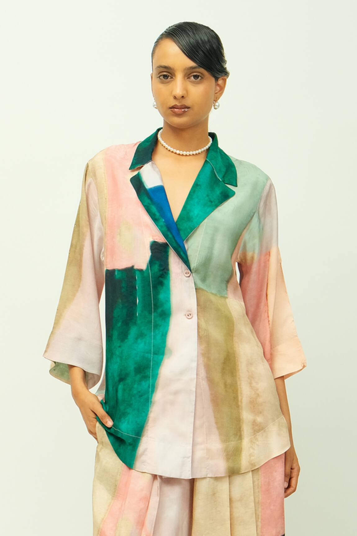 OFRIDA Twilight Hand Painted Print Jacket 