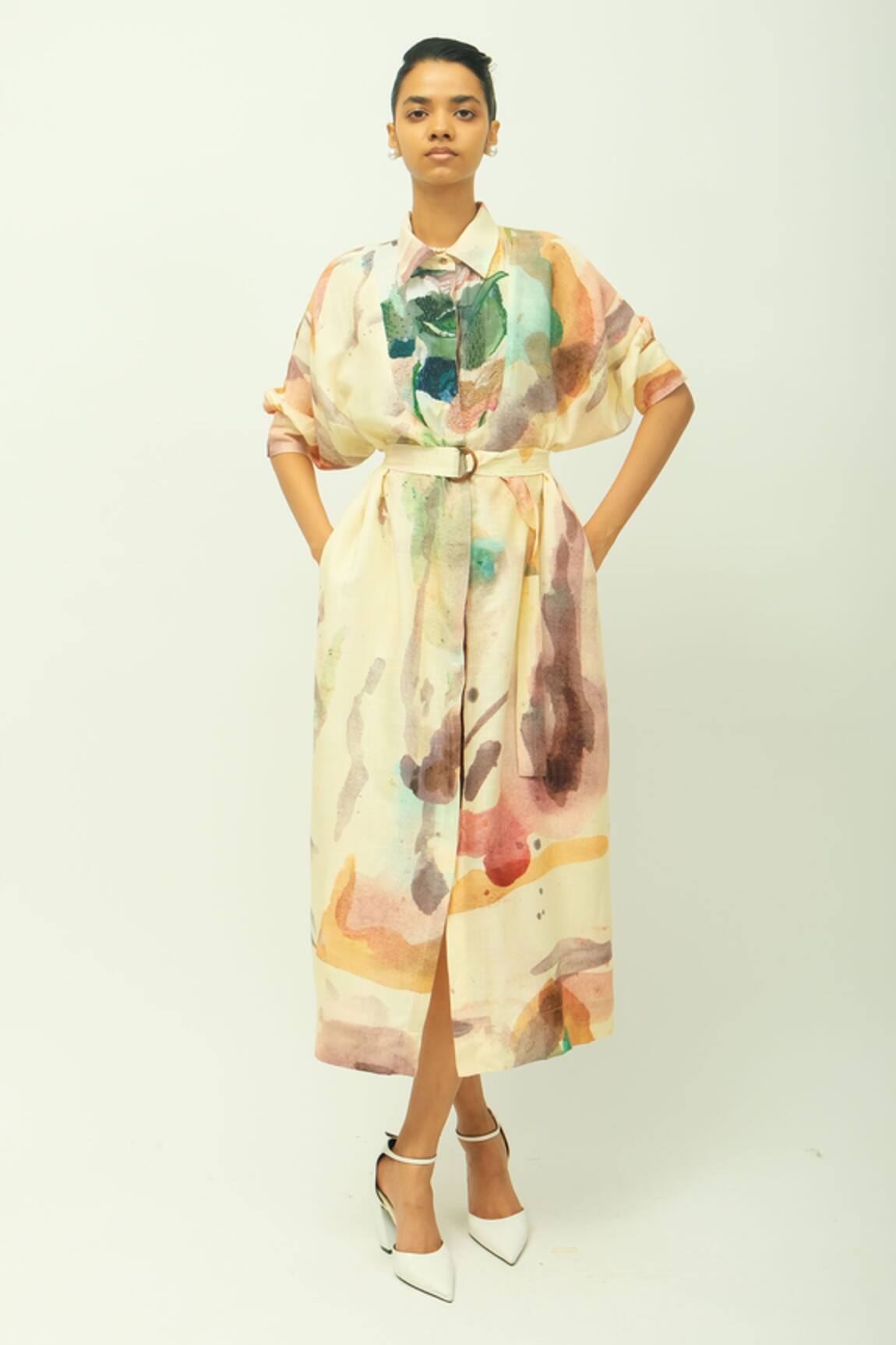 OFRIDA  Amara Hand Painted Print Dress 