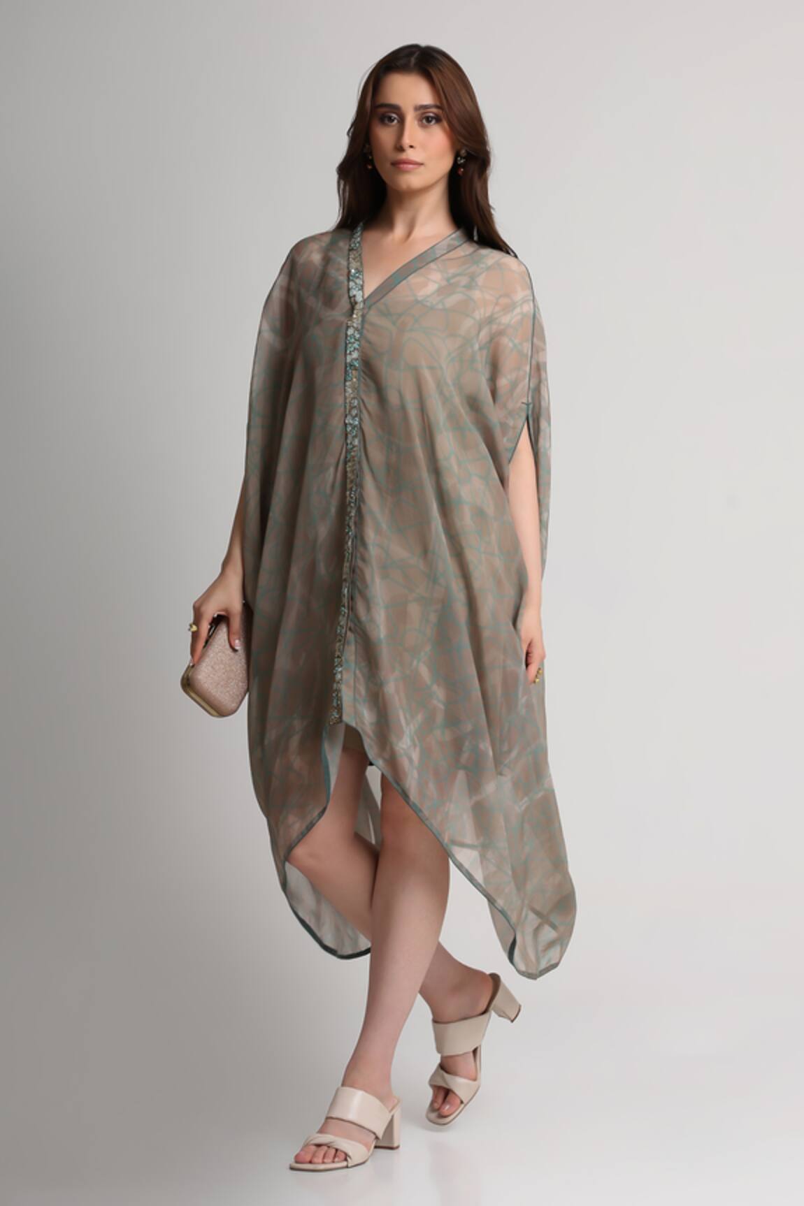 Koswi Abstract Print Kaftan Dress