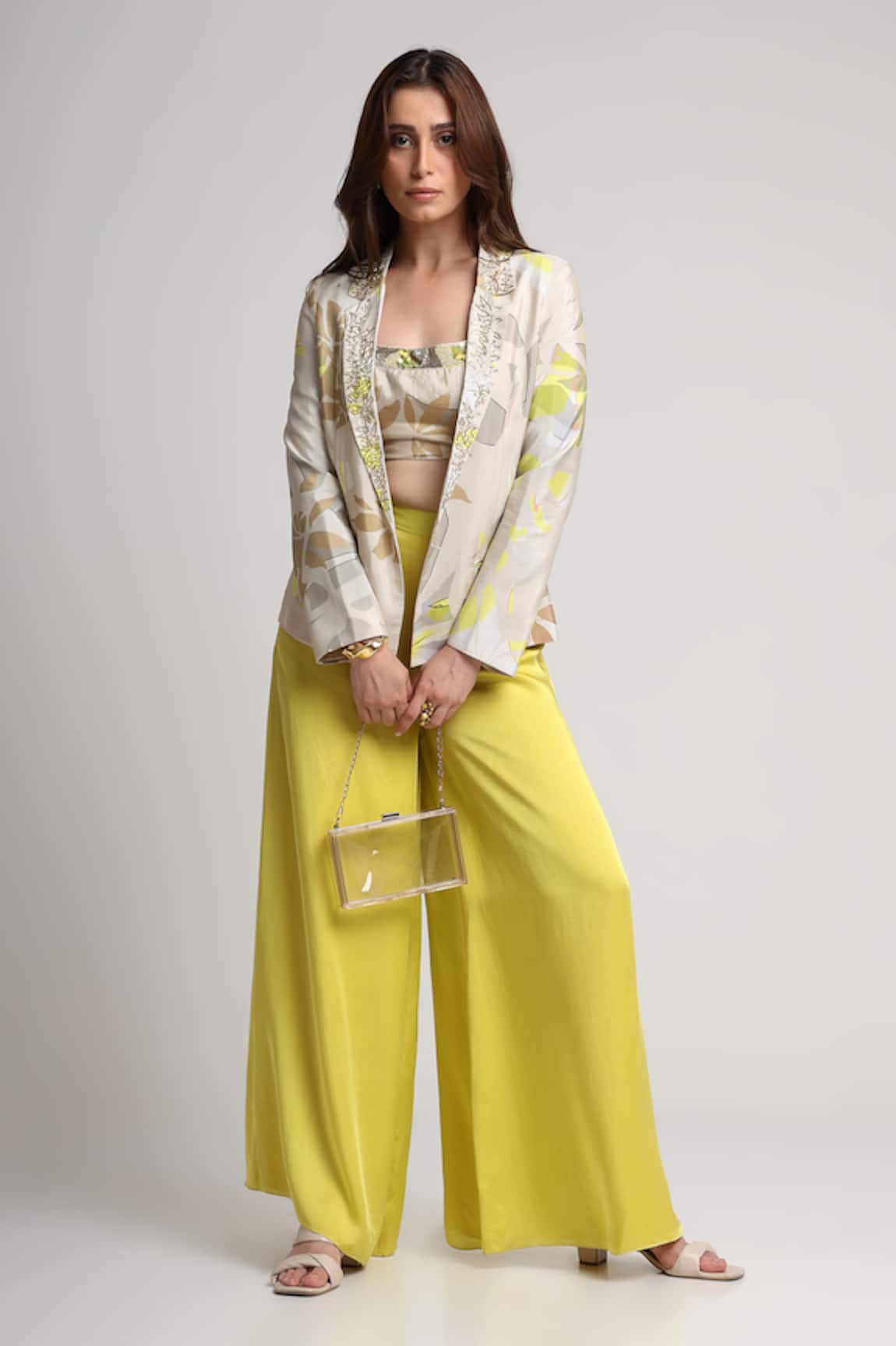 Koswi Floral Print Blazer & Pant Set