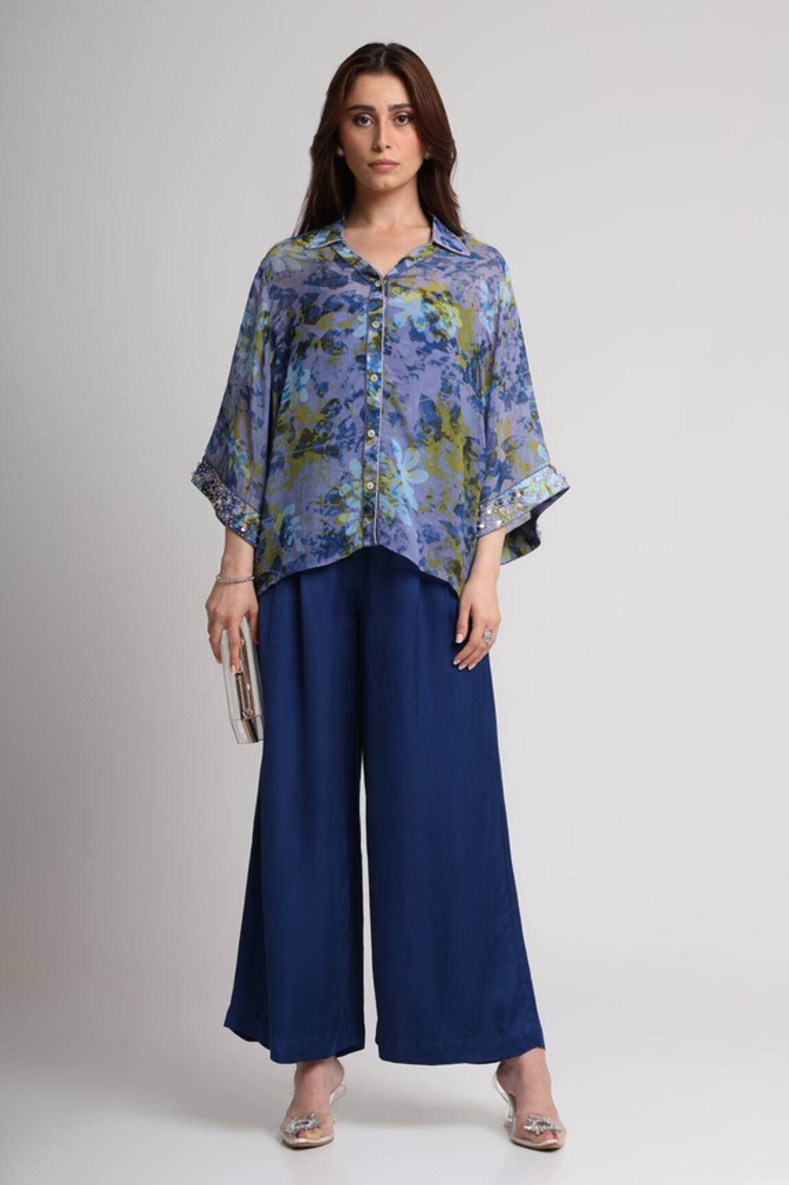 Koswi Floral Print Shirt With Pant