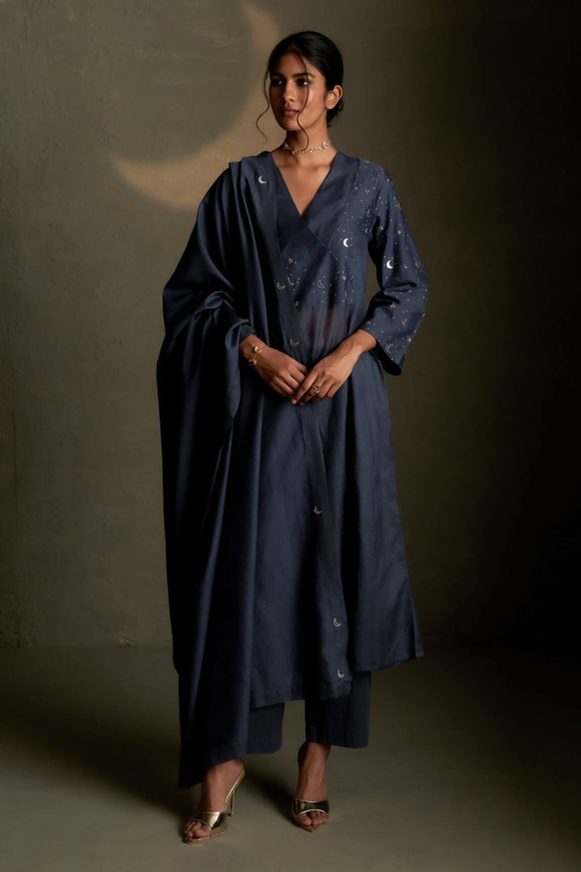 Charkhee Moon Pattern Kurta Set 