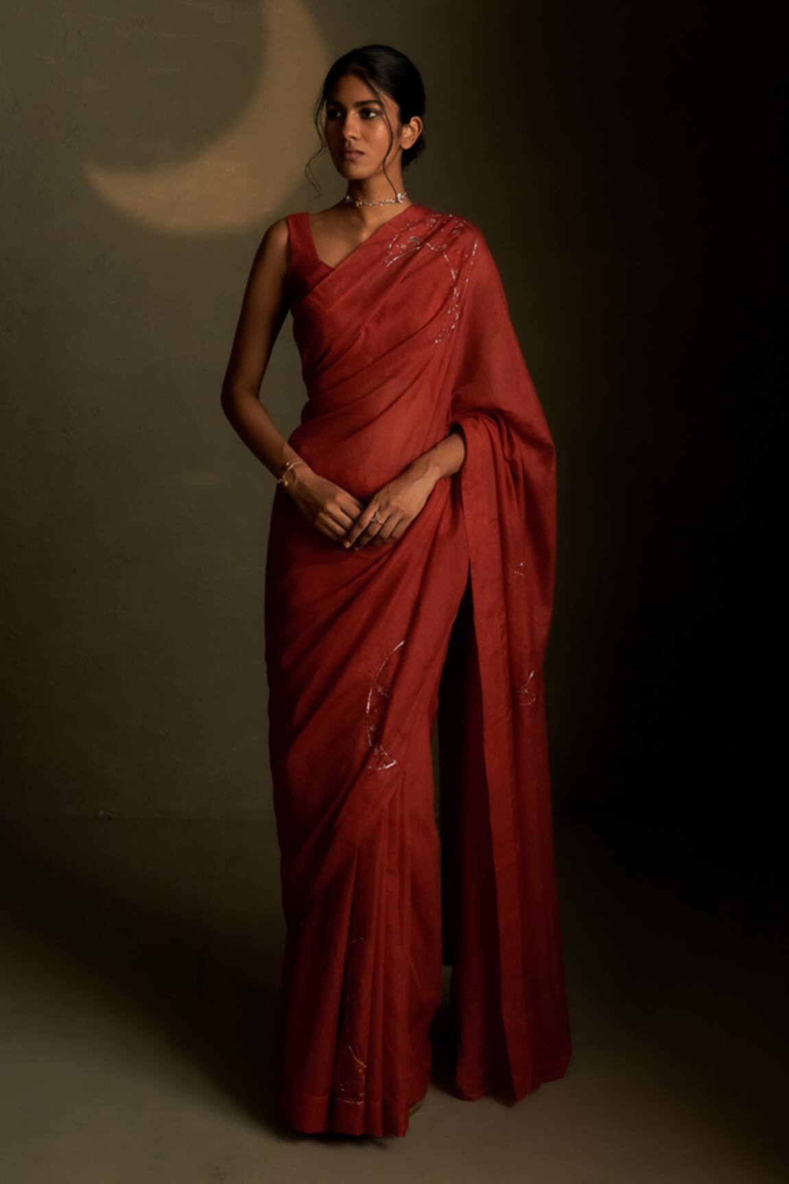 Charkhee Mul Chanderi Saree With Blouse 