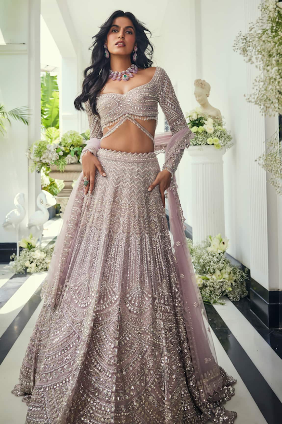 Isa By Dolly Wahal Luna Embroidered Lehenga Set