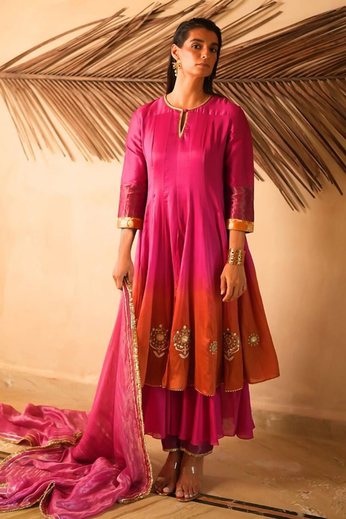 Myoho Ombre Embroidered Kurta Set