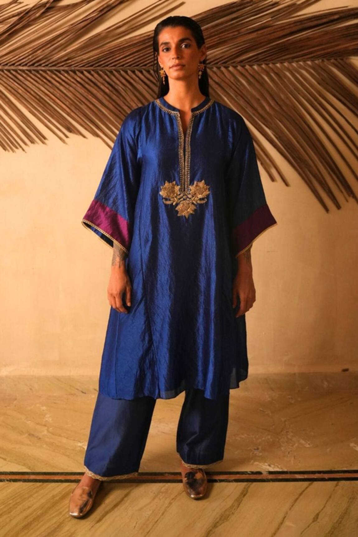 Myoho Floral Embroidered Kurta With Pant