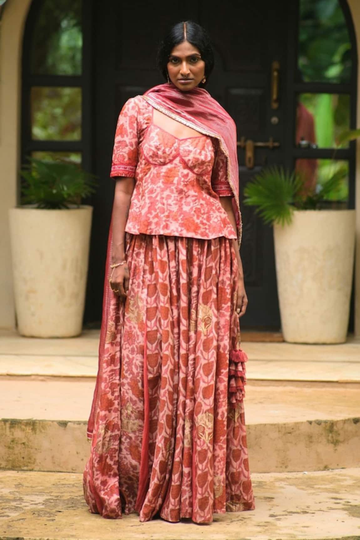 Myoho Ajrakh Print Lehenga Set