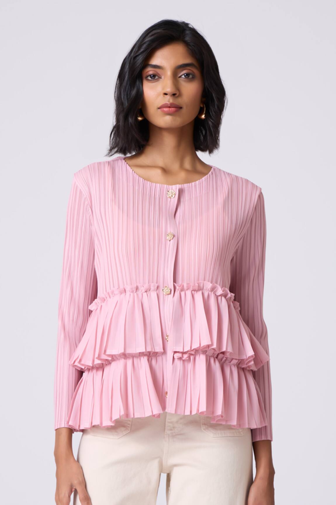 Scarlet Sage Tia Ruffle Top 