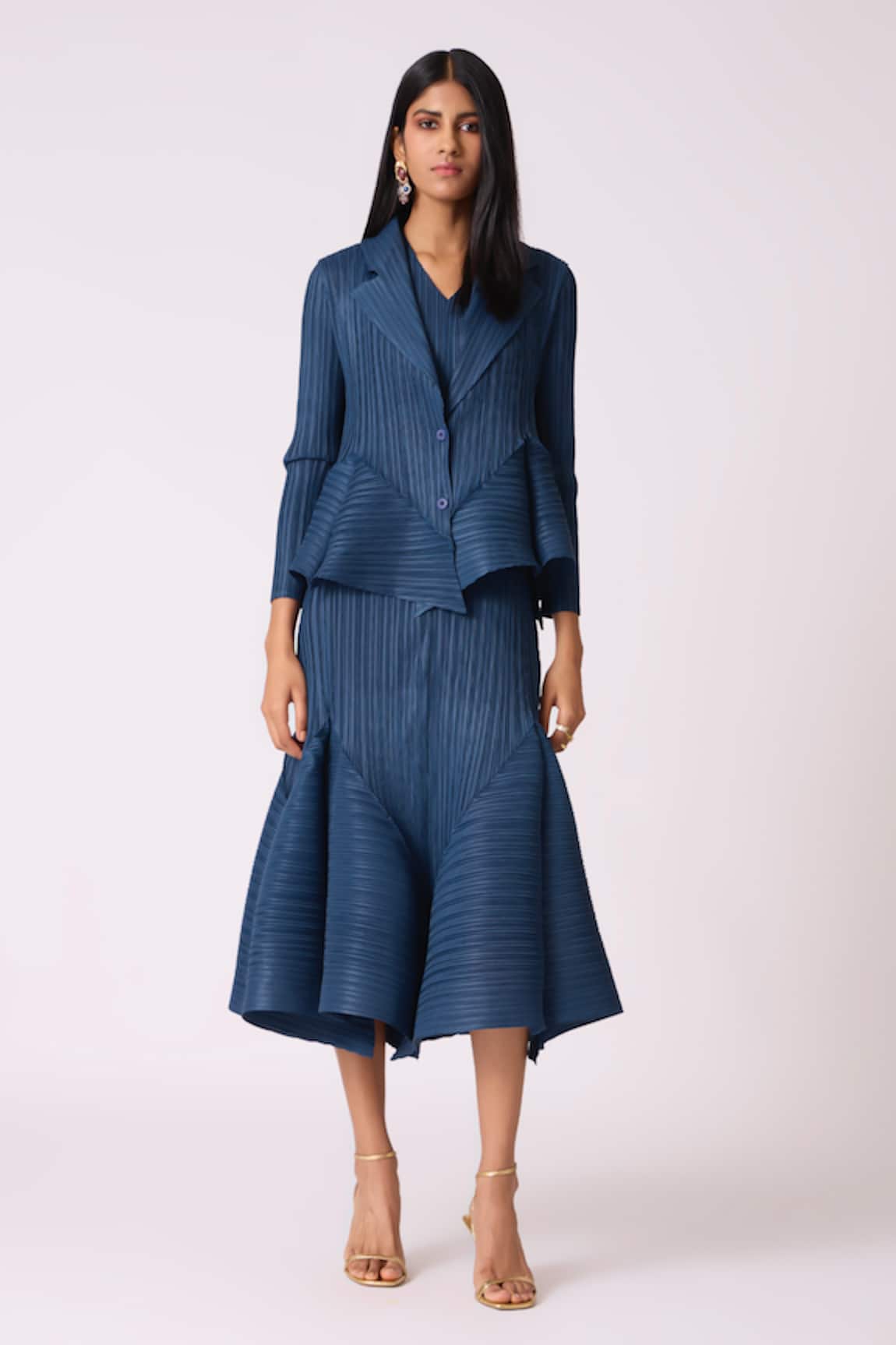 Scarlet Sage Tulip Overlay Dress With Blazer 