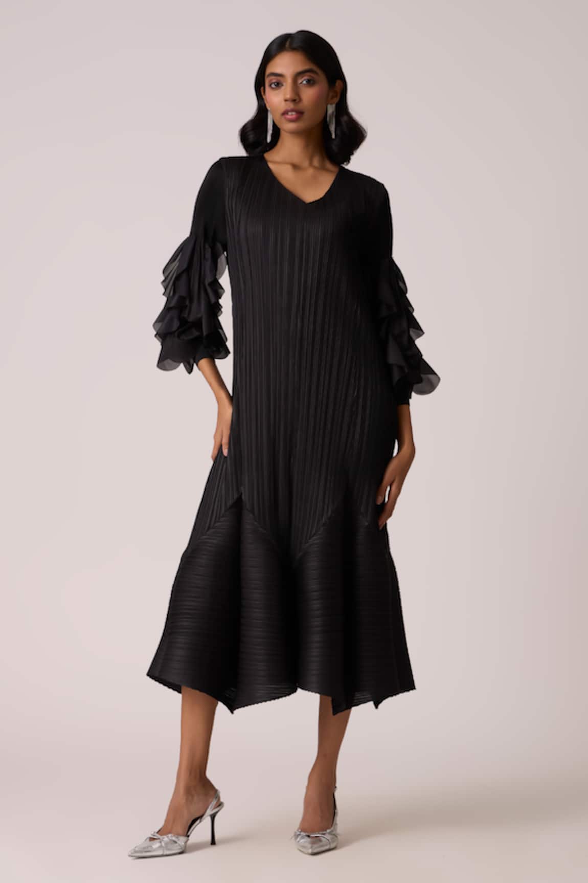 Scarlet Sage Florelle Ruffled Dress With Belt 