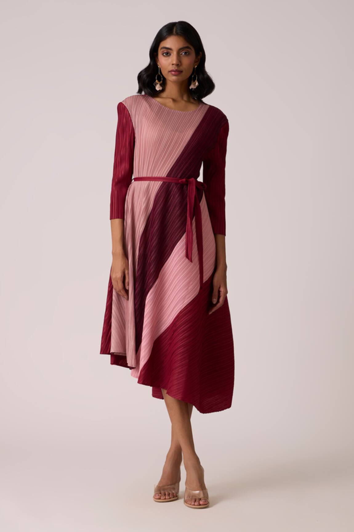 Scarlet Sage Evelyn Colourblock Dress With Belt 