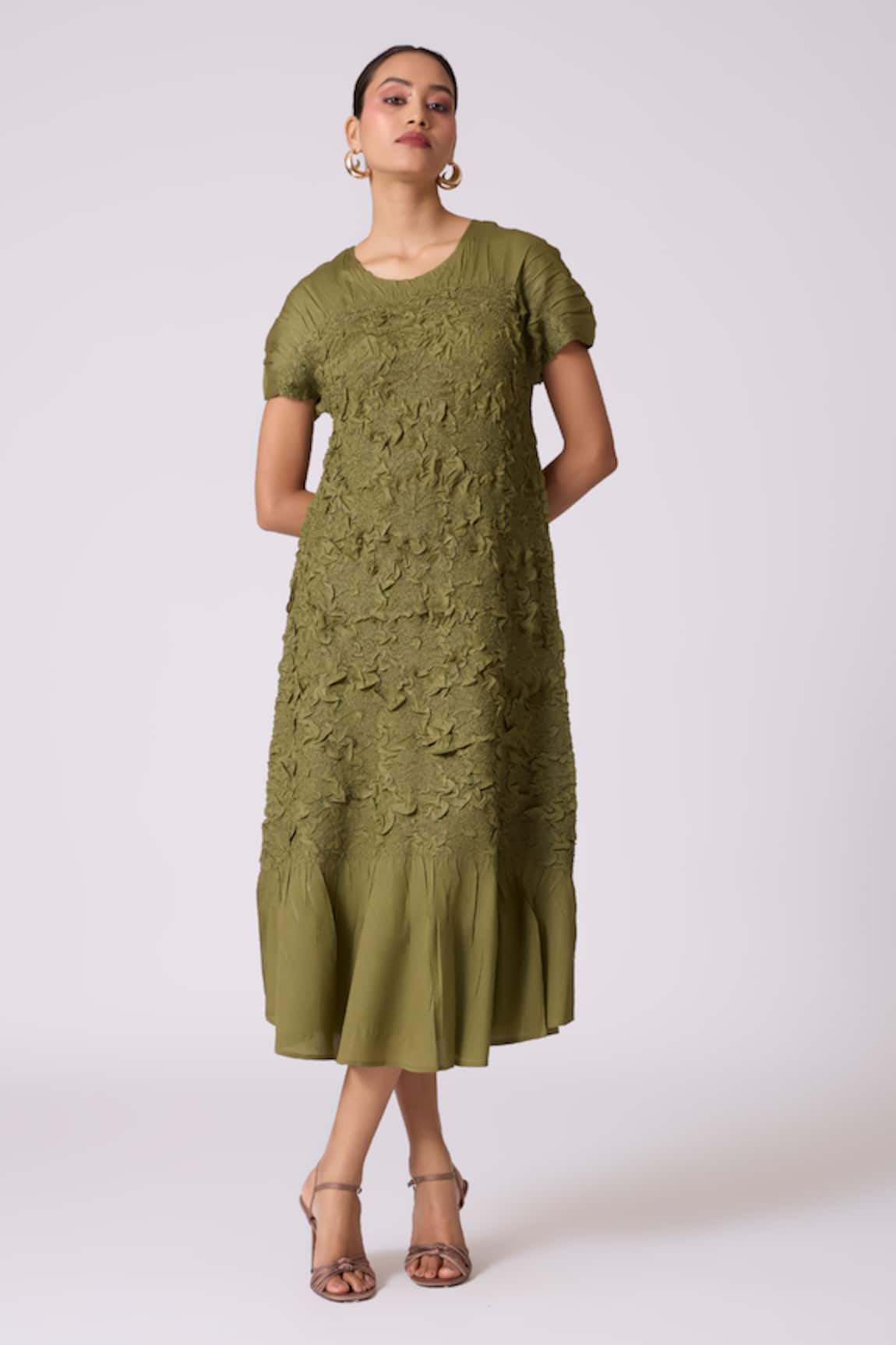 Scarlet Sage Jade Ruffled Dress 