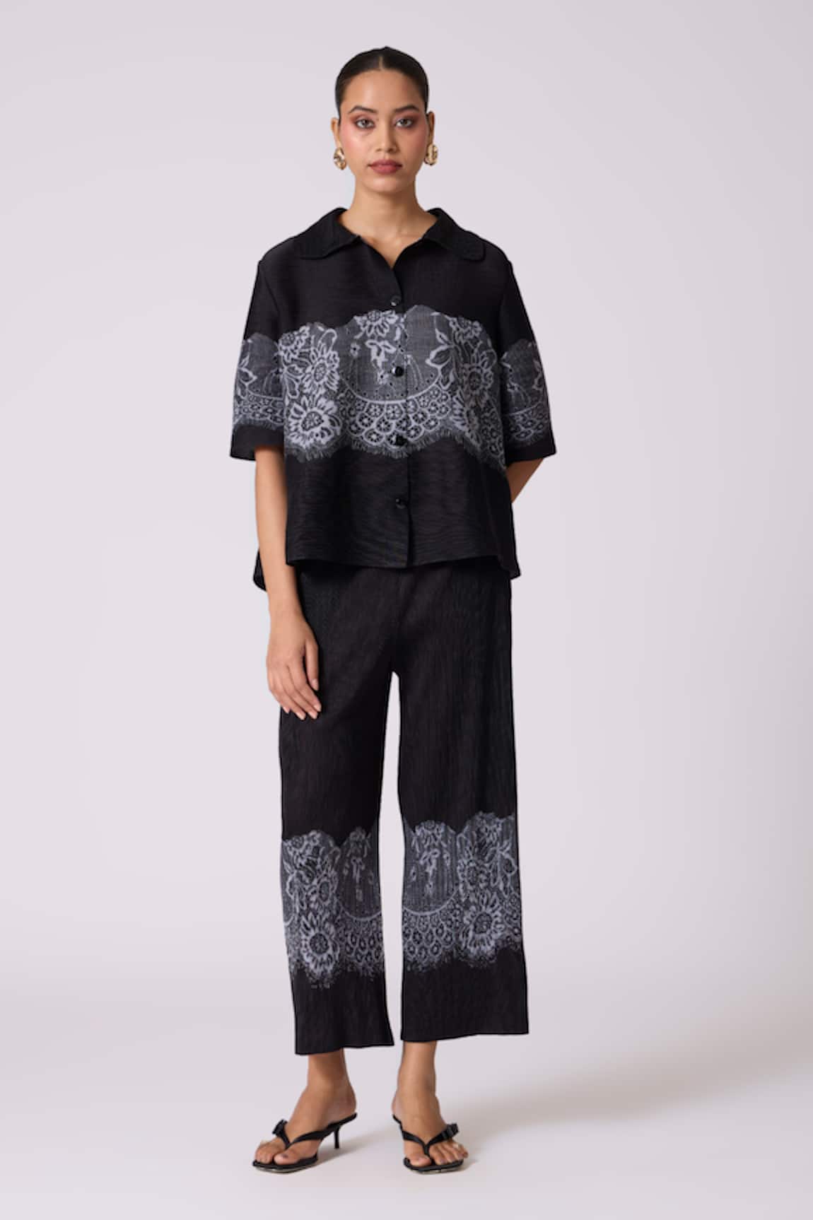 Scarlet Sage Elisa Lace Shirt With Pant 