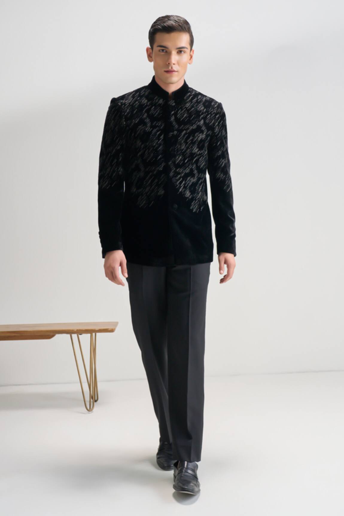 Dhruv Vaish Embroidered Velvet Bandhgala 
