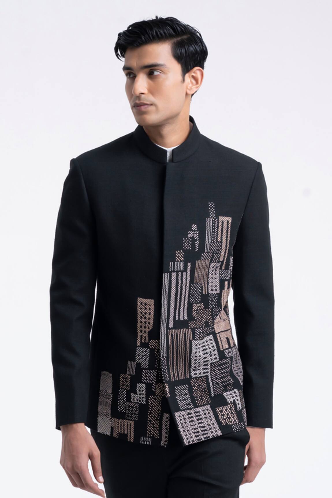 Dhruv Vaish Thread Embroidered Bandhgala 