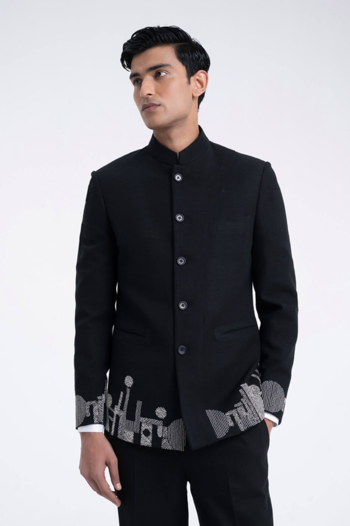 Dhruv Vaish Thread Embroidered Bandhgala 