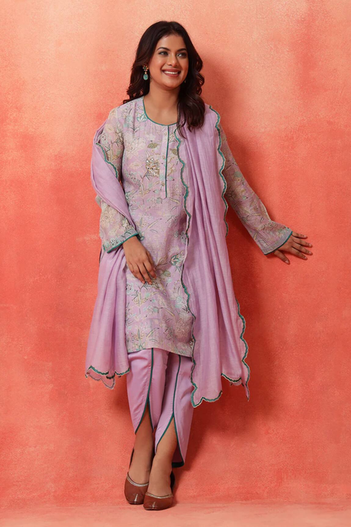 Shetab Kazmi Bloom Print Kurta Tulip Pant Set