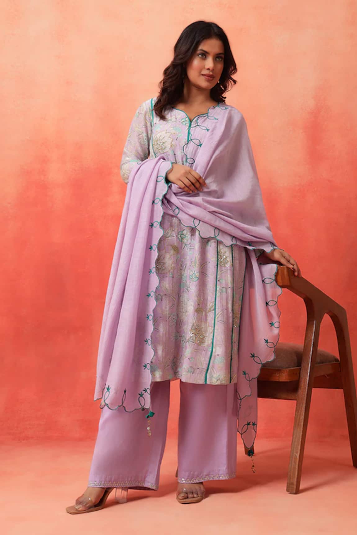 Shetab Kazmi Hand Embroidered Kurta Pant Set