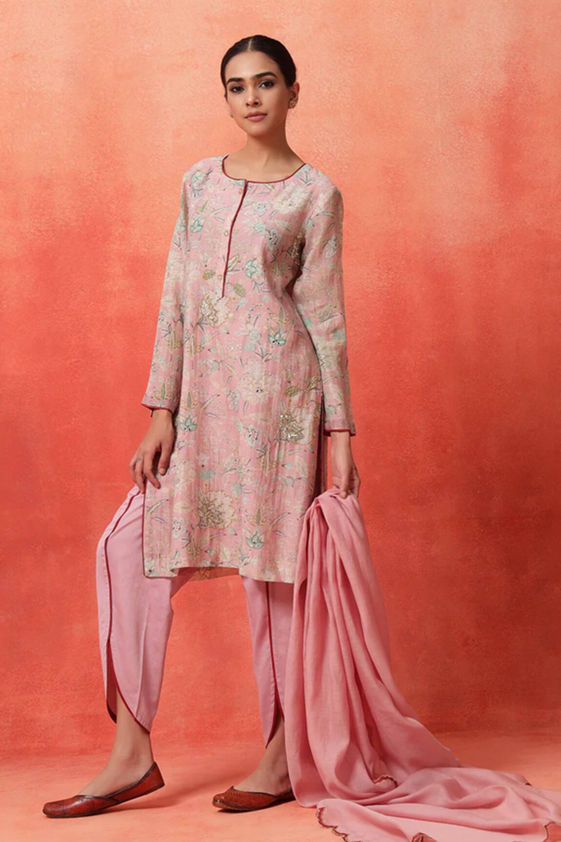 Shetab Kazmi Floral Print Kurta Tulip Pant Set