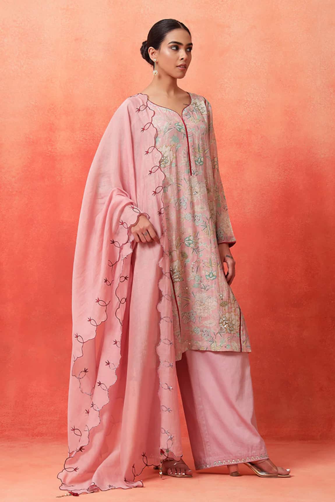 Shetab Kazmi Floral Print Kurta Pant Set