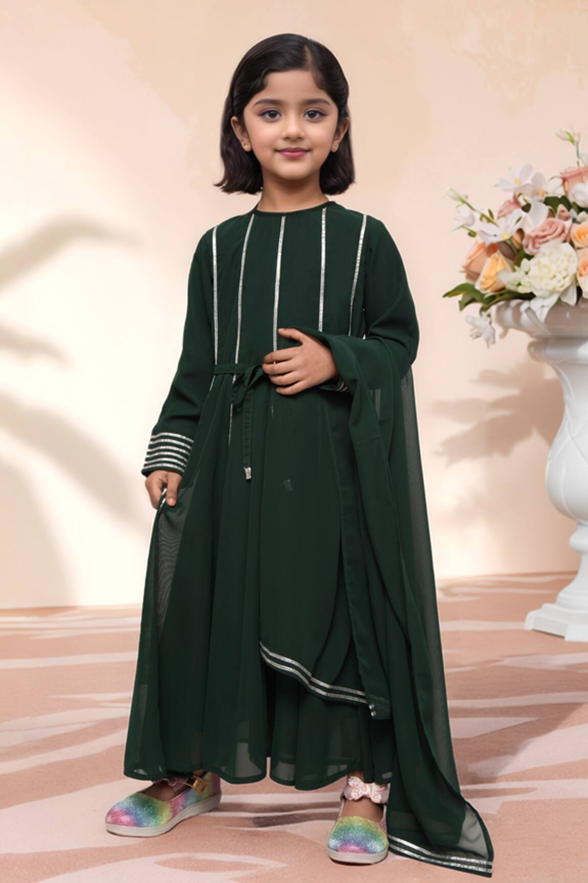 Samyukta Singhania Embroidered Anarkali With Belt 