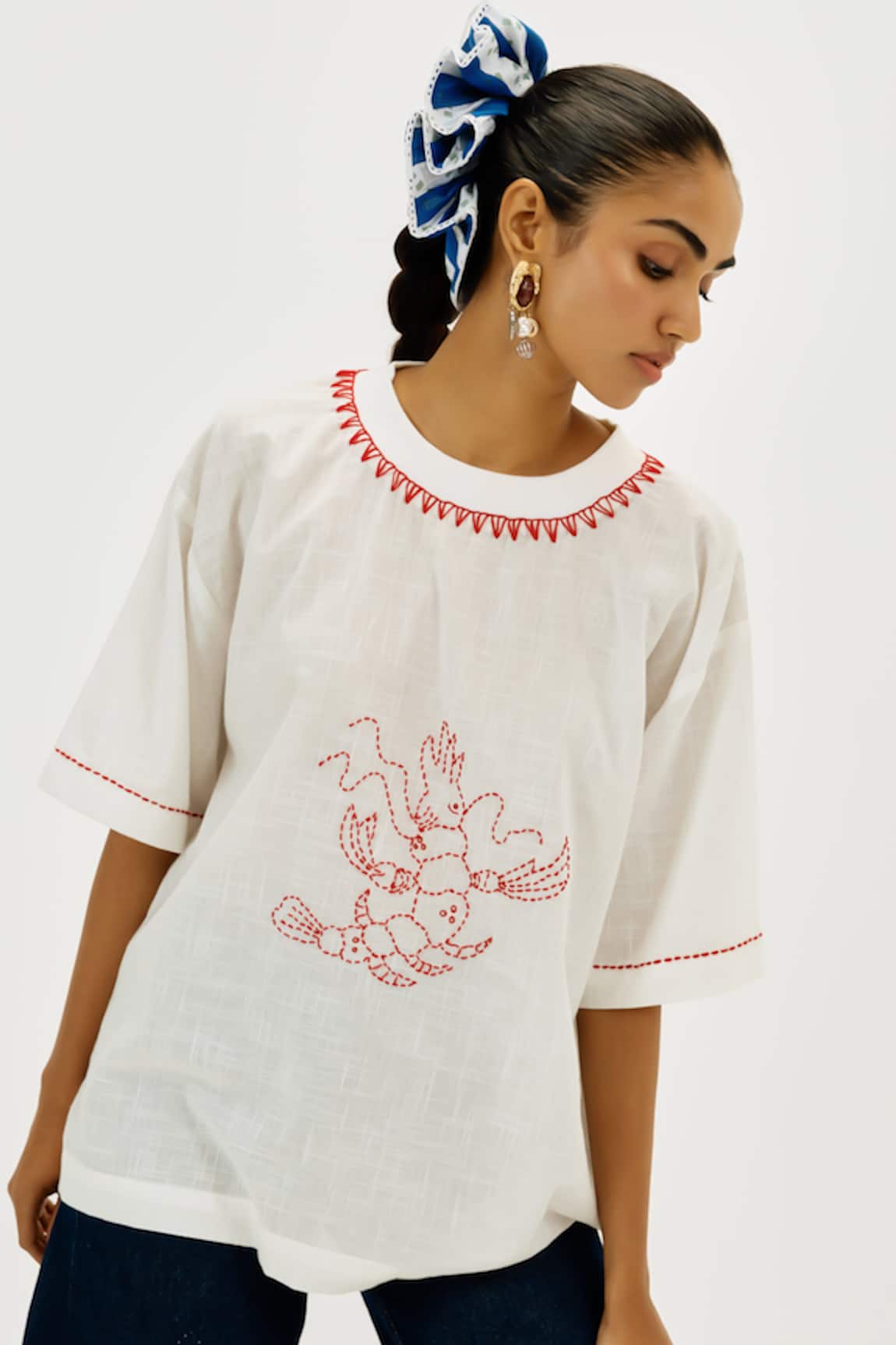 Jodi Lobster Embroidered T-shirt 