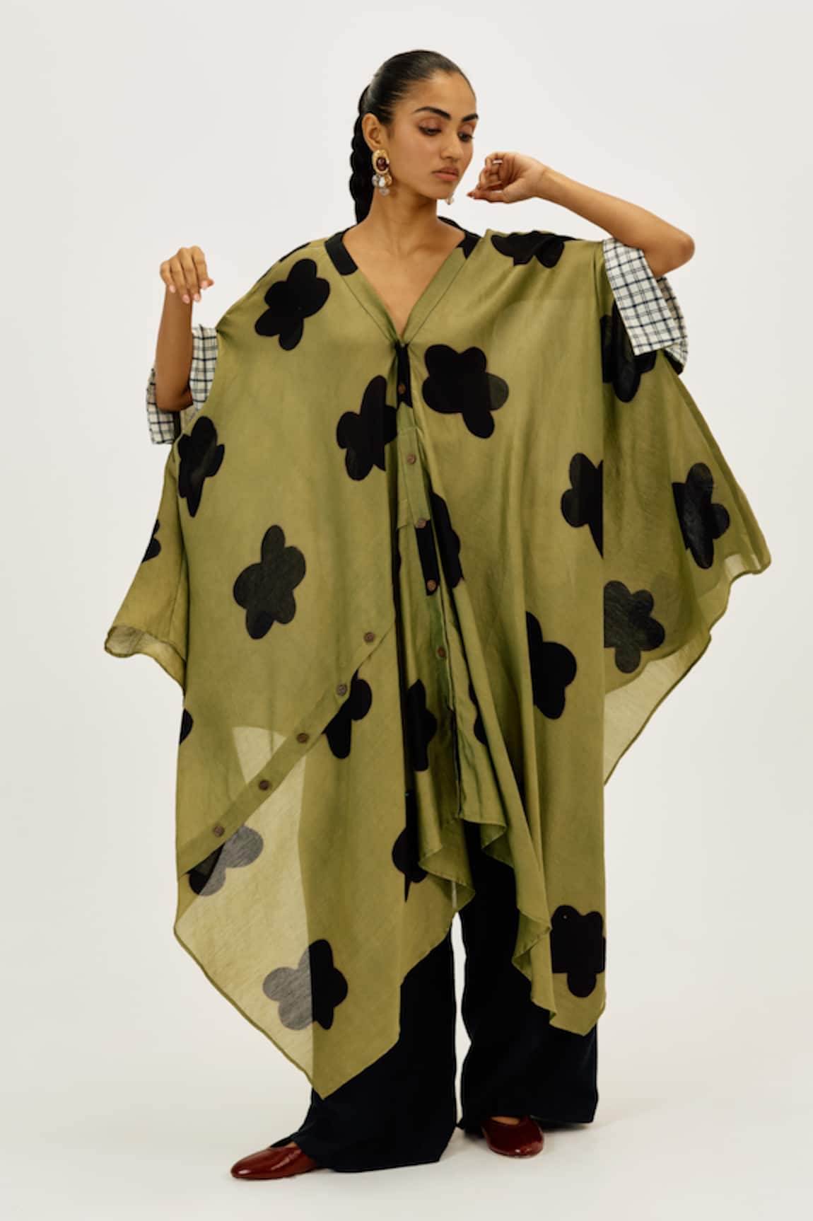 Jodi Kuro Asymmetrical Kaftan Dress 