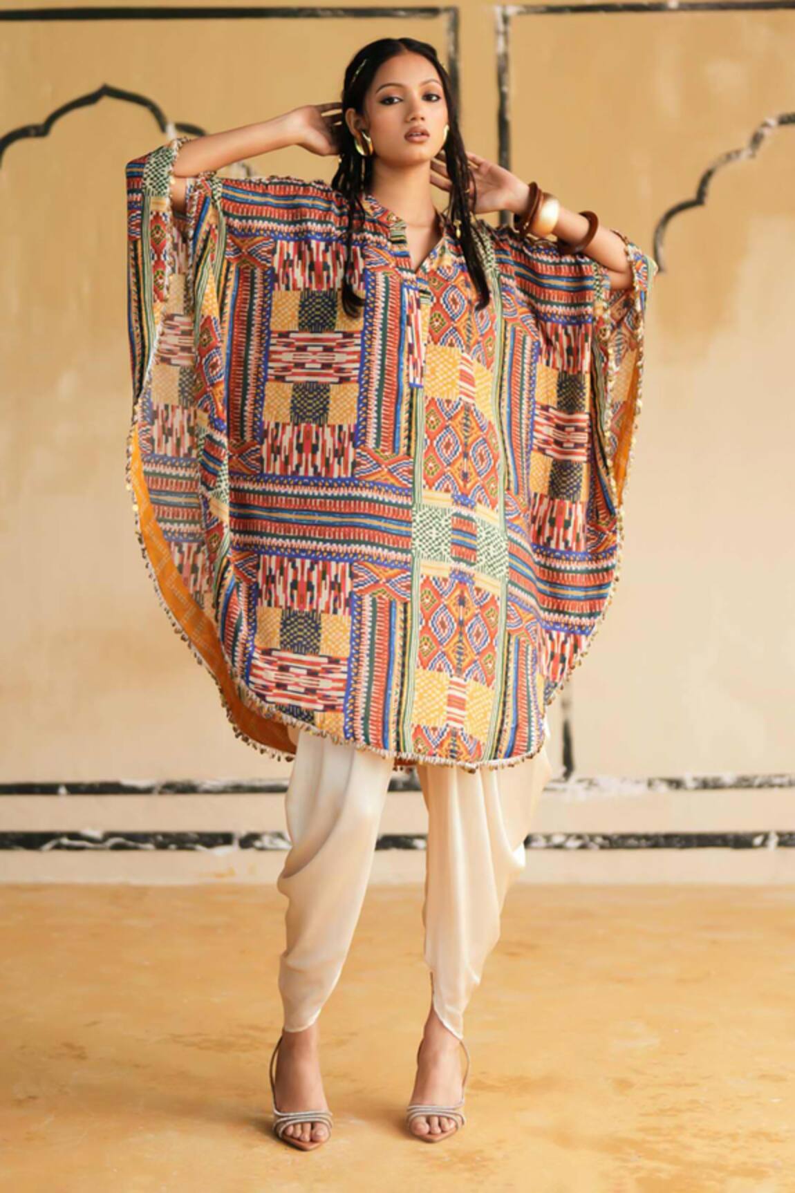 Rainas Tanot Twilight Kaftan Top & Dhoti Pant Set