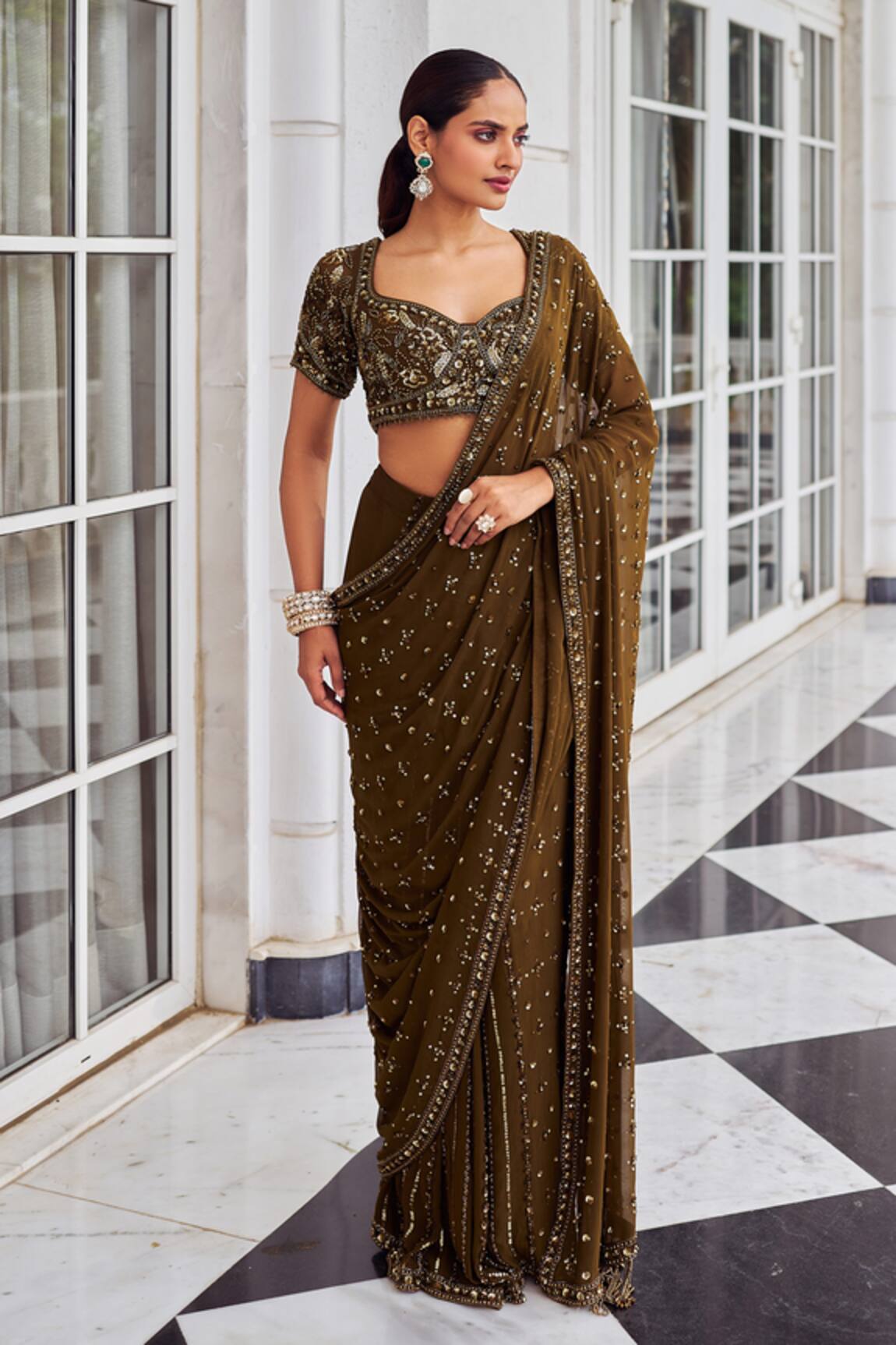 Nidhika Shekhar Suheri Ullaas Pre-Draped Saree Set 