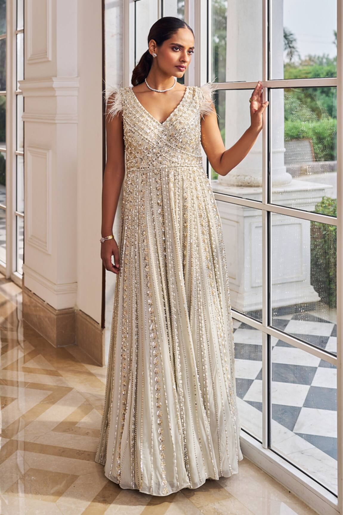 Nidhika Shekhar Glee Embroidered Gown 