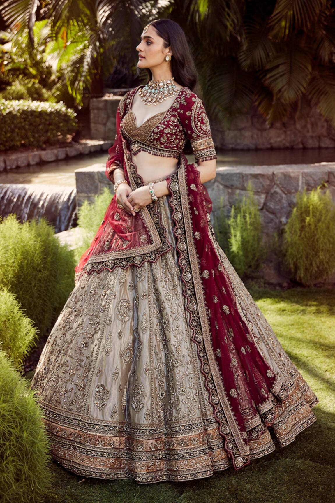 Roqa Haneen Gold Bridal Lehenga set 
