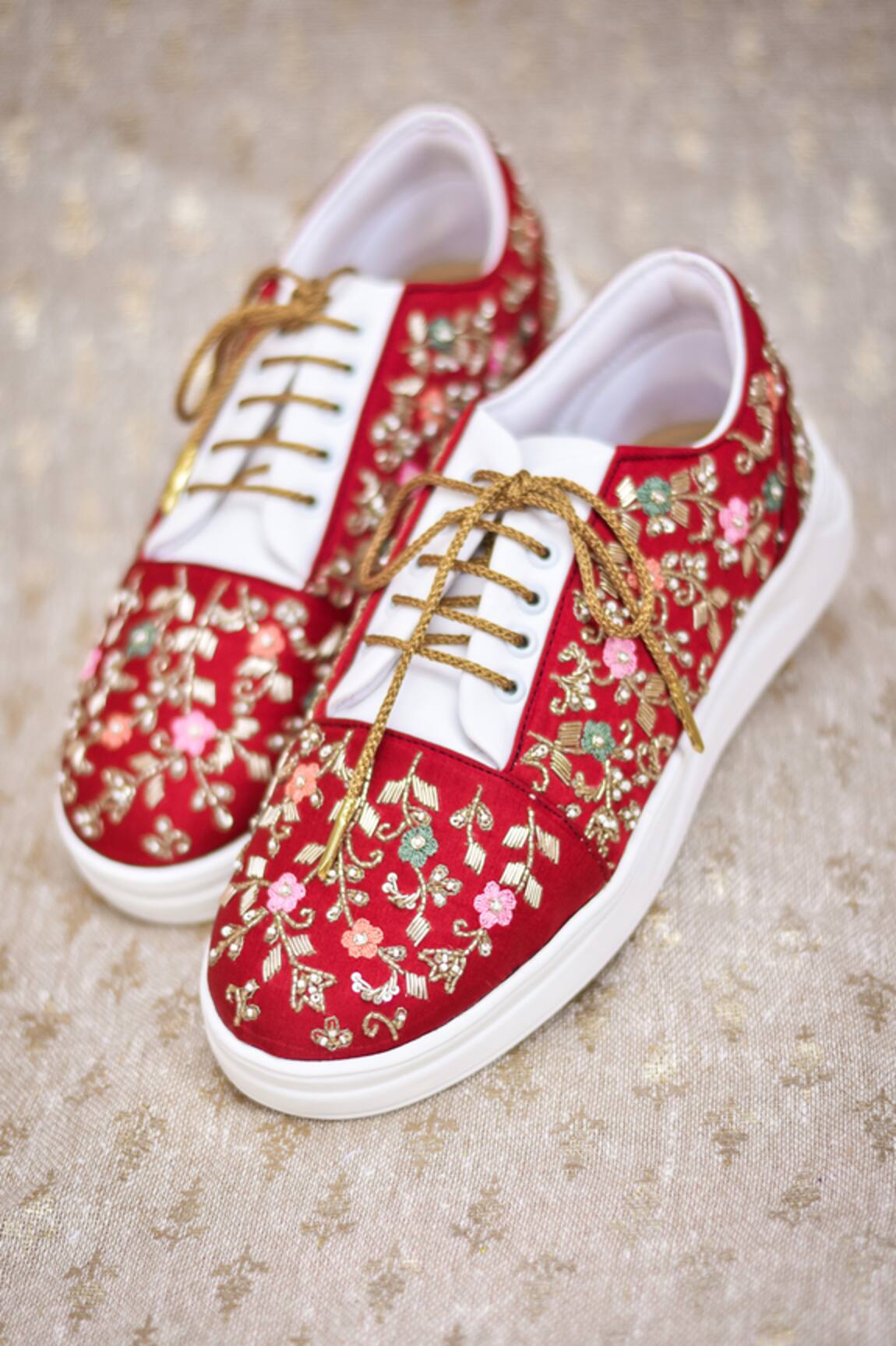 Around Always Mahi Zardosi & Threadwork Embroidered Sneakers 