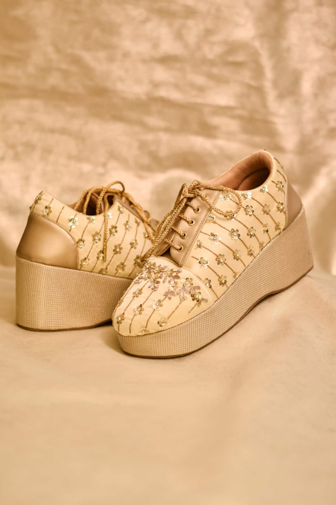 Around Always Zewar Zardosi & Floral Sequin Sneakers 