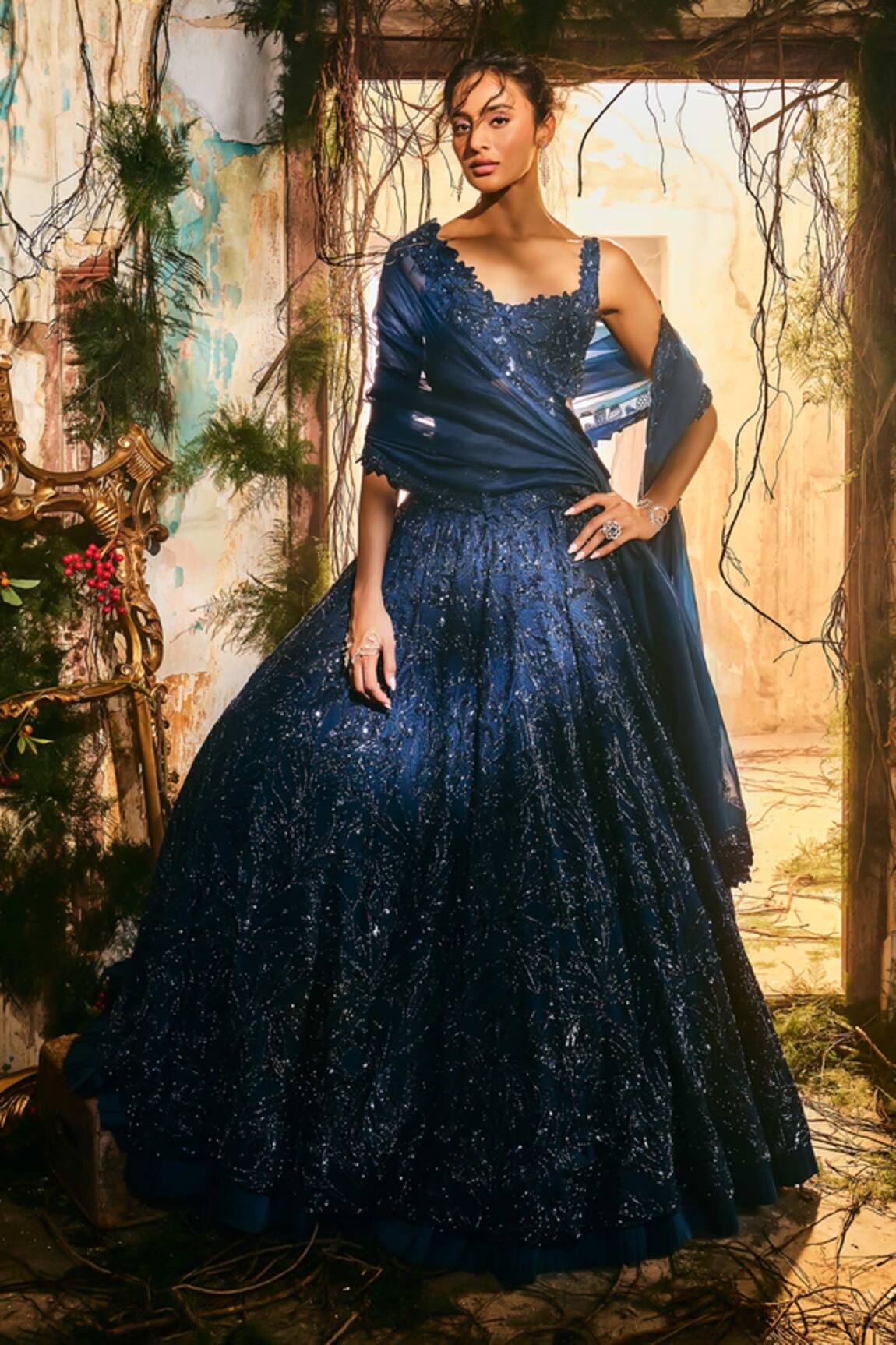 Varun Chakkilam Aura Embroidered Lehenga Set 