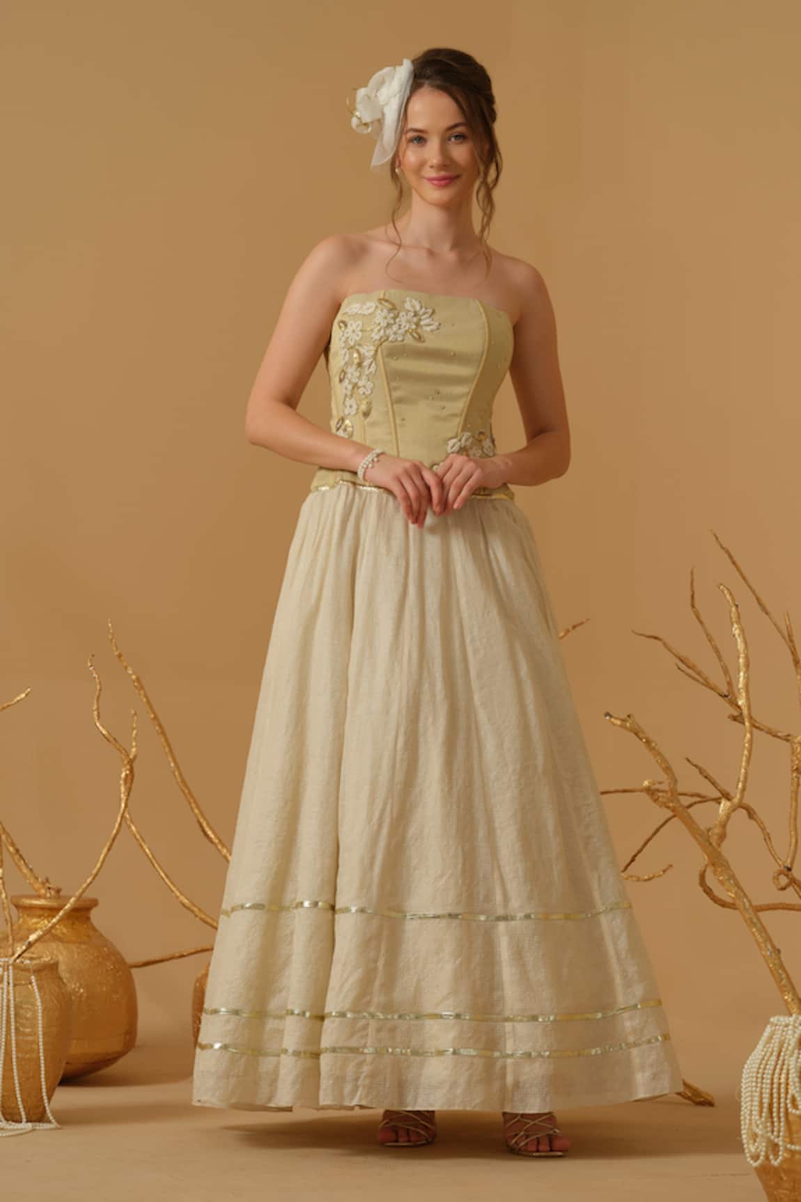 Abstract By Megha Jain Madaan Embroidered Corset Gown 