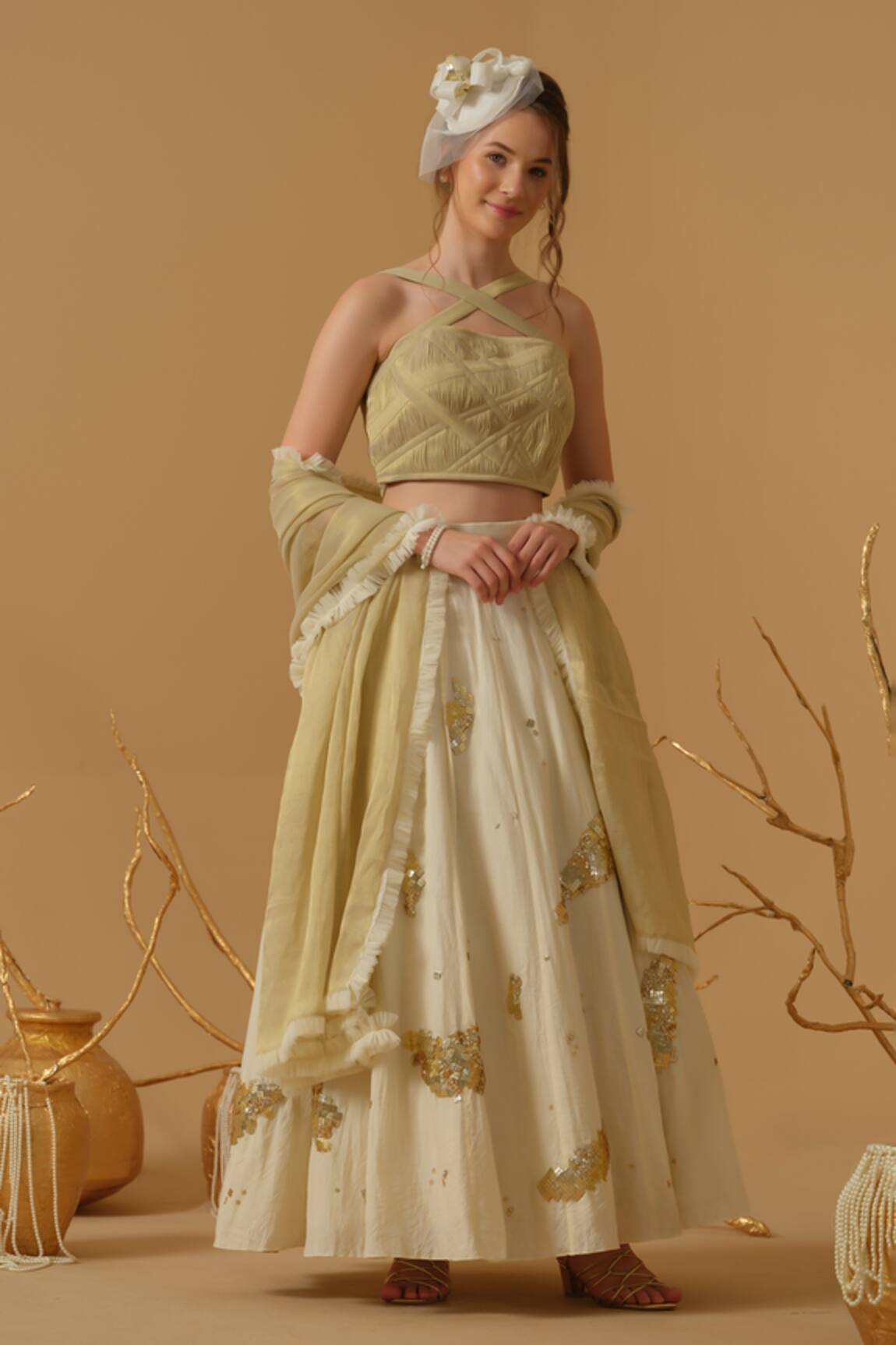 Abstract By Megha Jain Madaan Embellished Skirt Set 