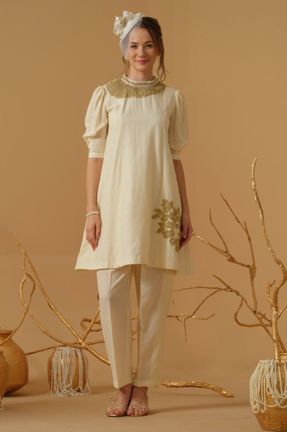 Abstract By Megha Jain Madaan Floral Pattern Tunic With Pant 
