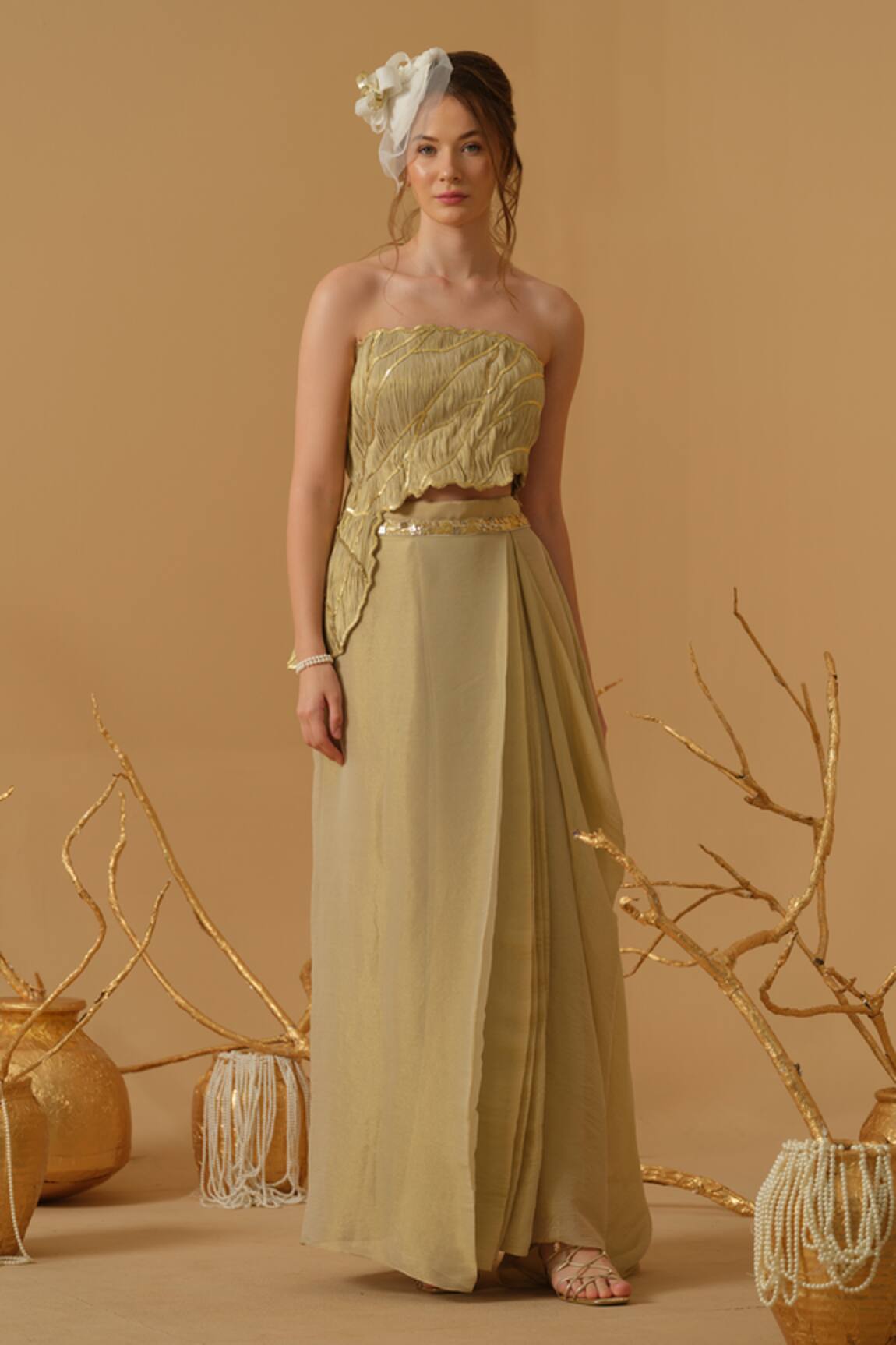 Abstract By Megha Jain Madaan Draped Skirt 