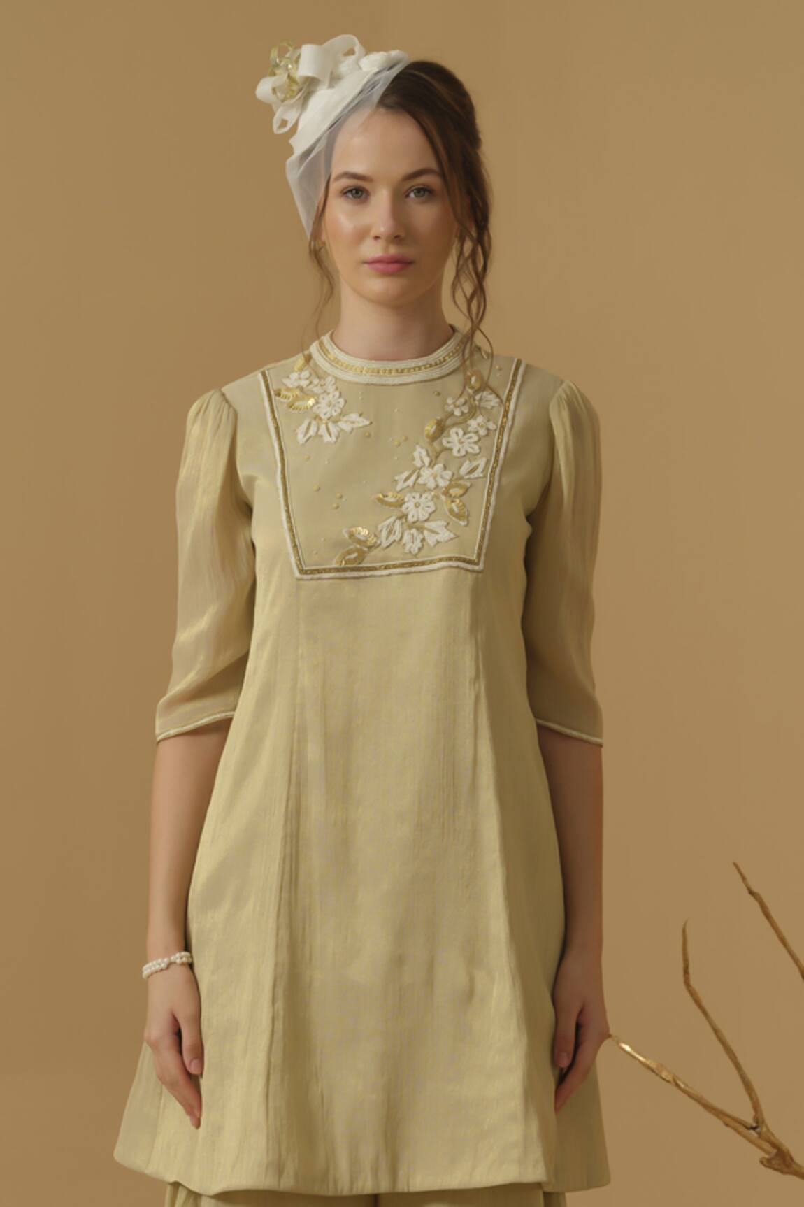 Abstract By Megha Jain Madaan Yoke Embroidered Kurta 