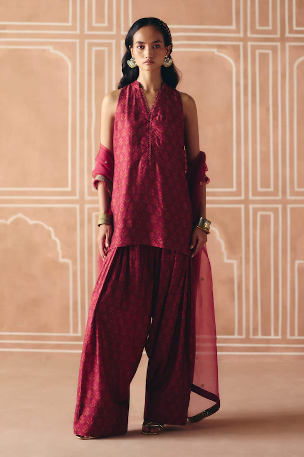 Drishti & Zahabia Cross Stitch Print Kurta Salwar Set 