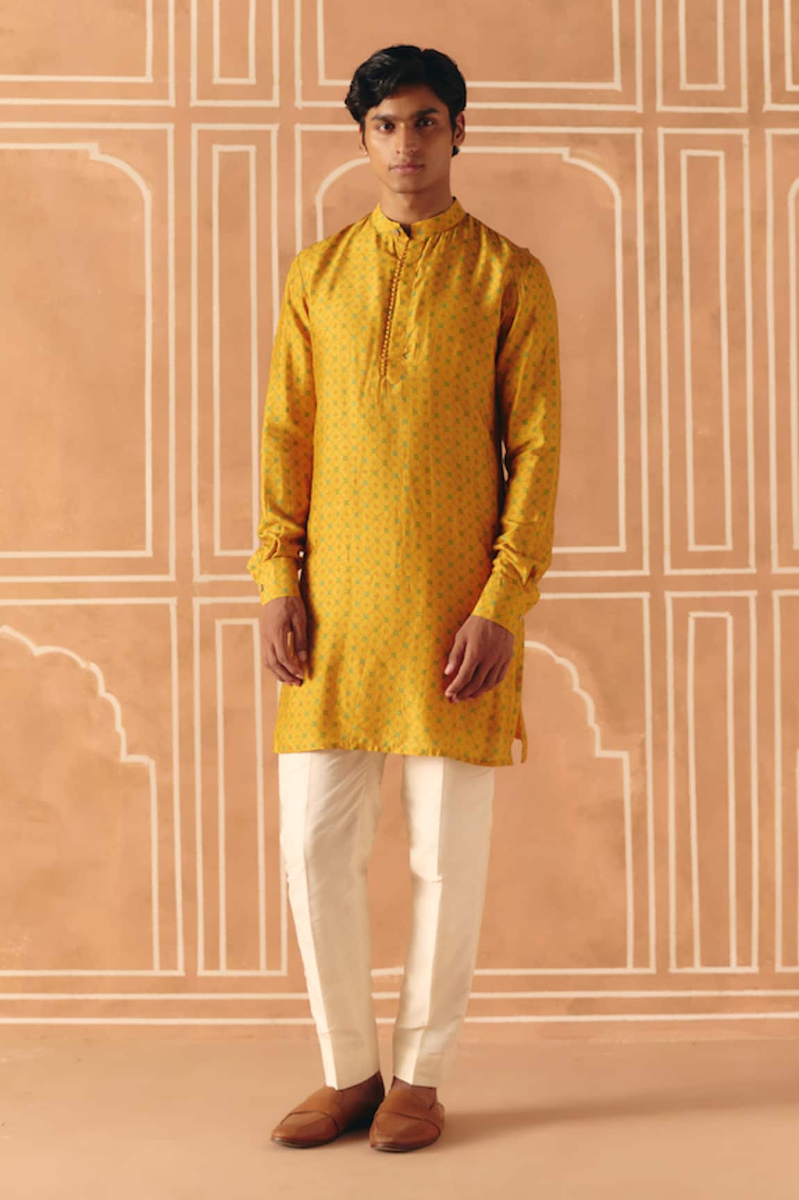Drishti & Zahabia Cross Stitch Print Kurta Pant Set 