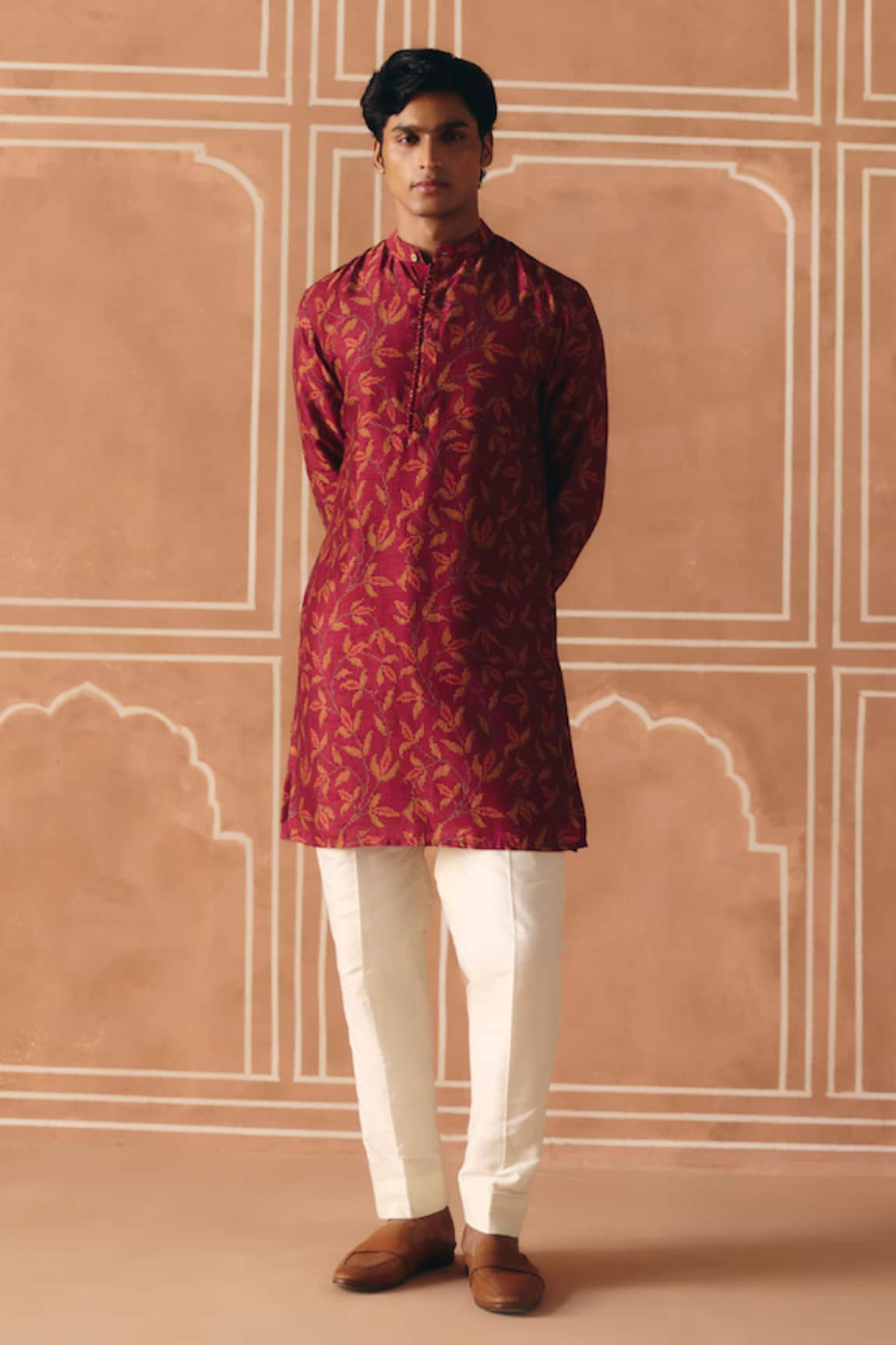 Drishti & Zahabia Cross Stitch Print Kurta Set 