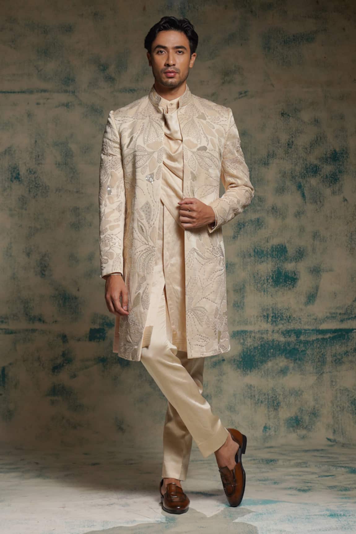 Jatin Malik Hand Embroidered Jacket & Trouser Set 