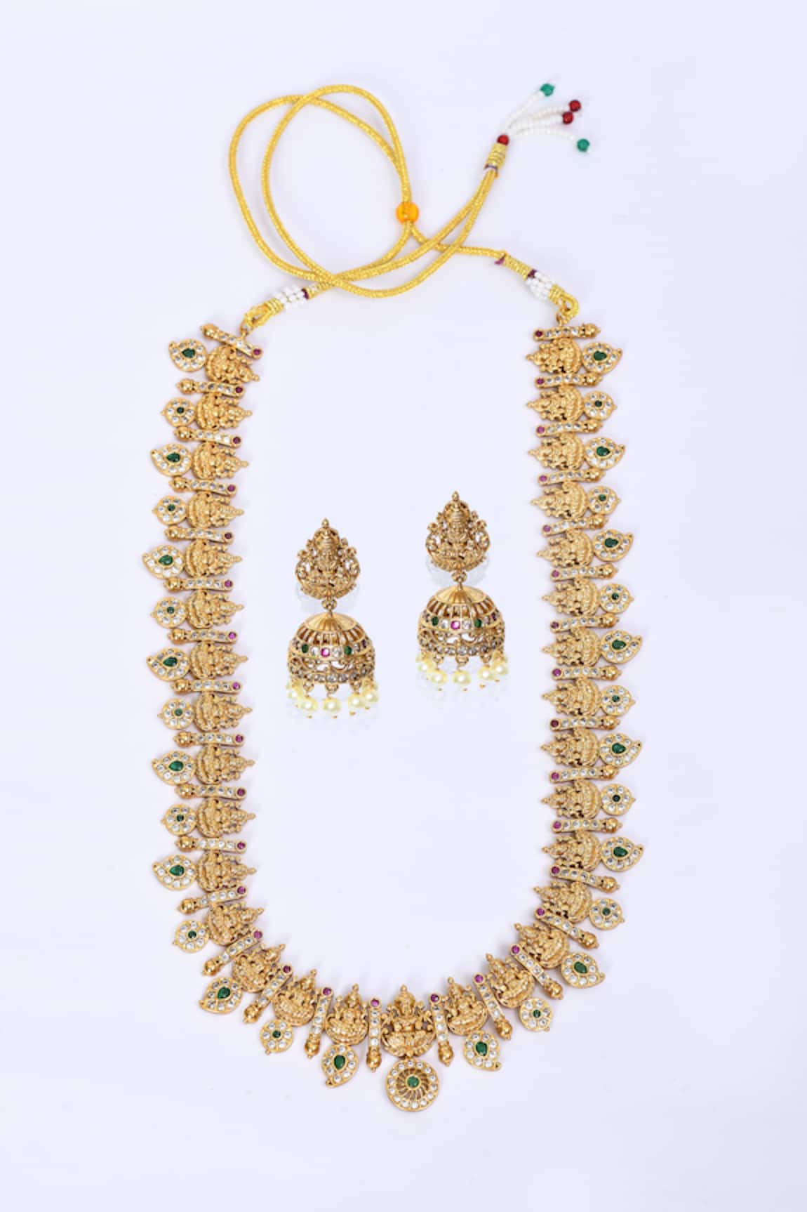 Our Purple Studio Temple Motif Necklace & Jhumka Earrings 